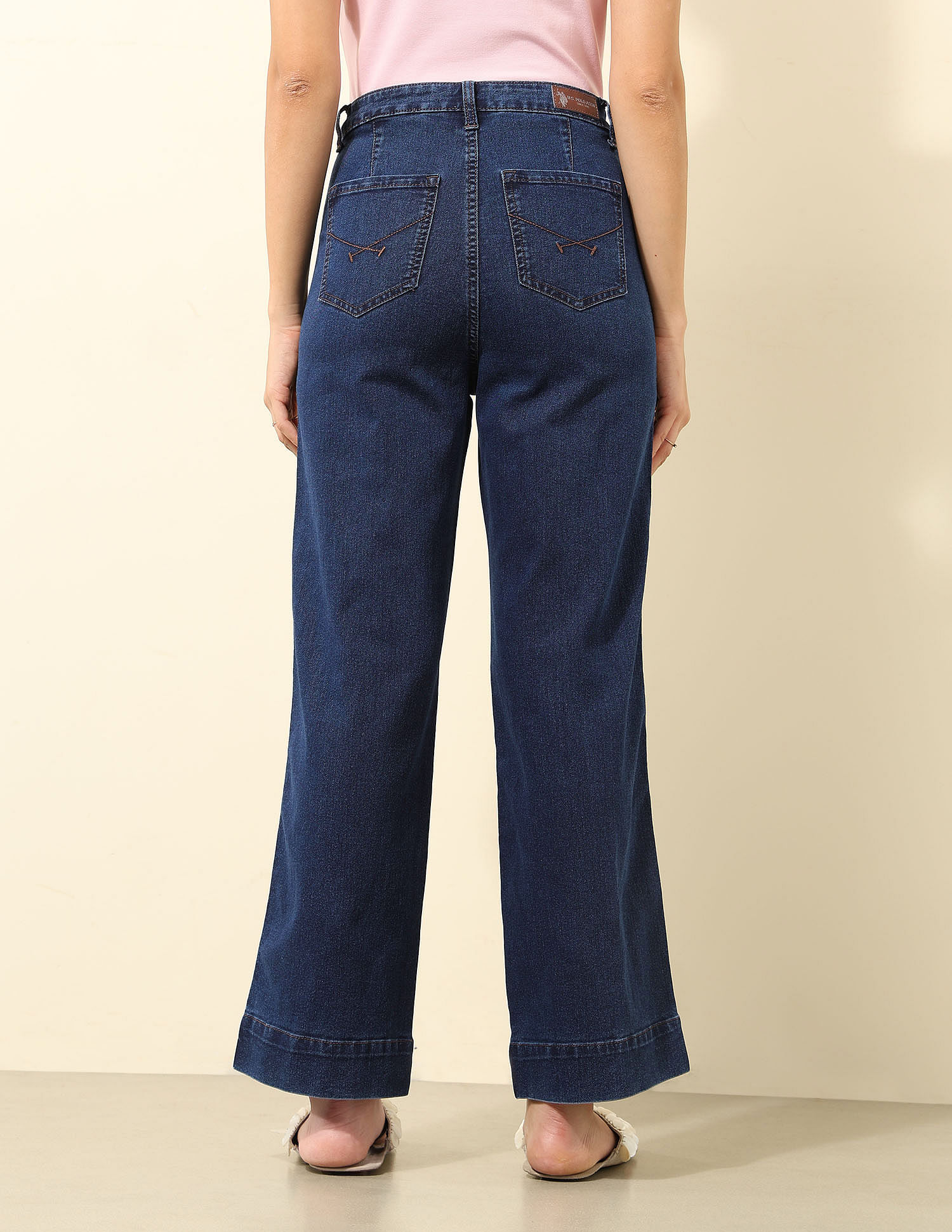 U.S. Polo Assn. Women High Rise Wide Leg Jeans