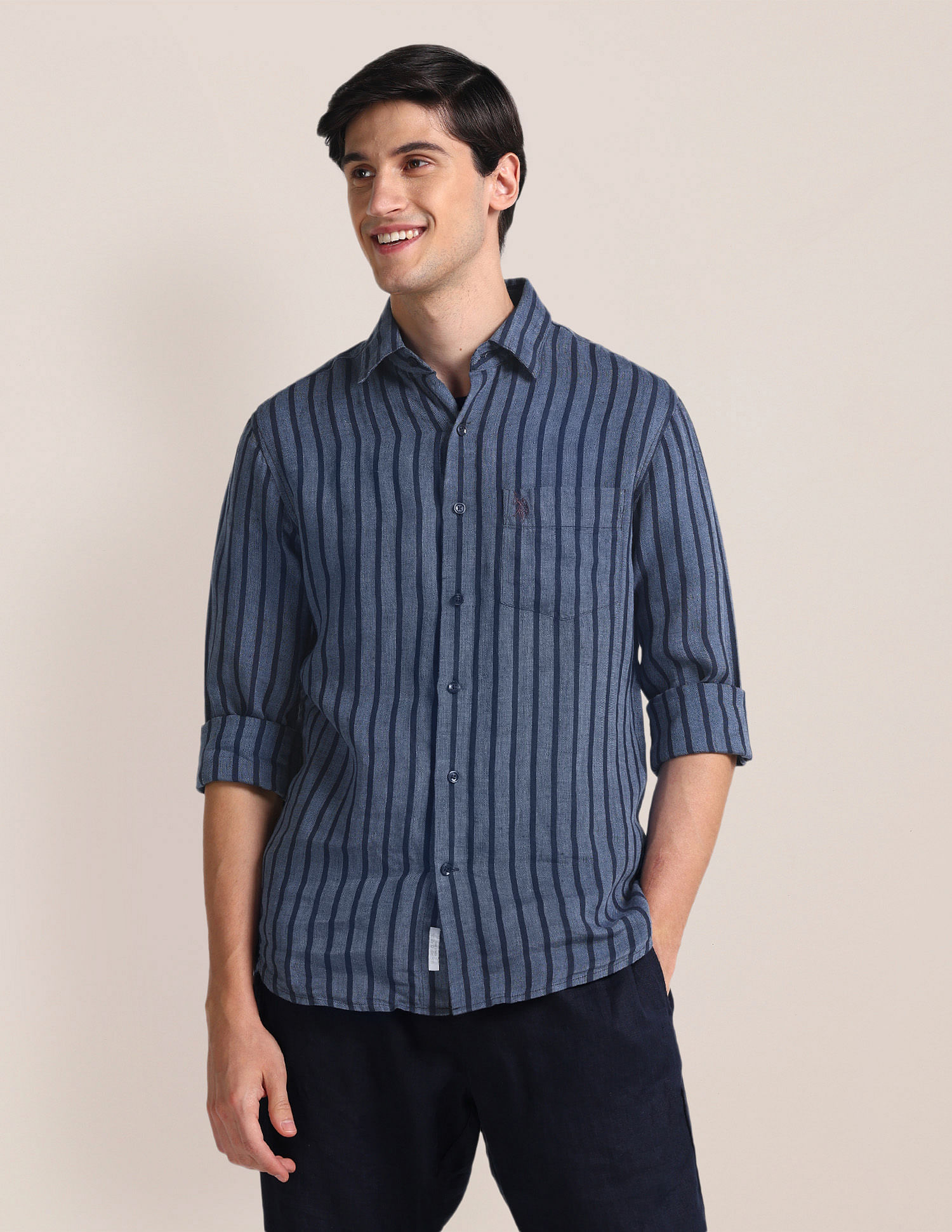 U.S. Polo Assn. Vertical Stripe Linen Shirt