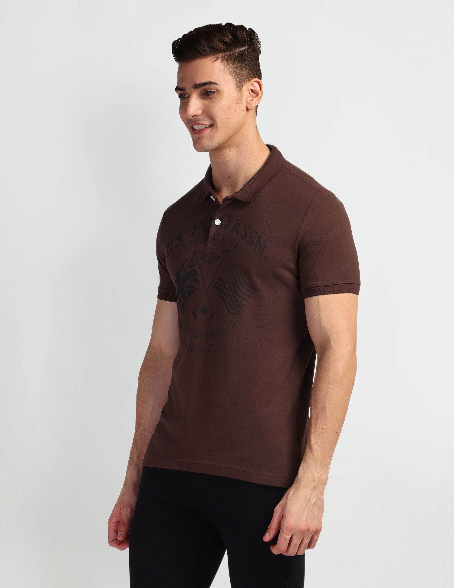 U.S. Polo Assn. Denim Co. Brand Print Pique Polo Shirt