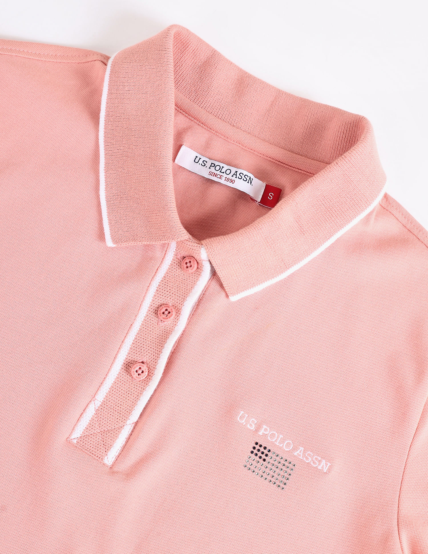 U.S. Polo Assn. Women Tipped Sleeve Hem Pique Polo Shirt