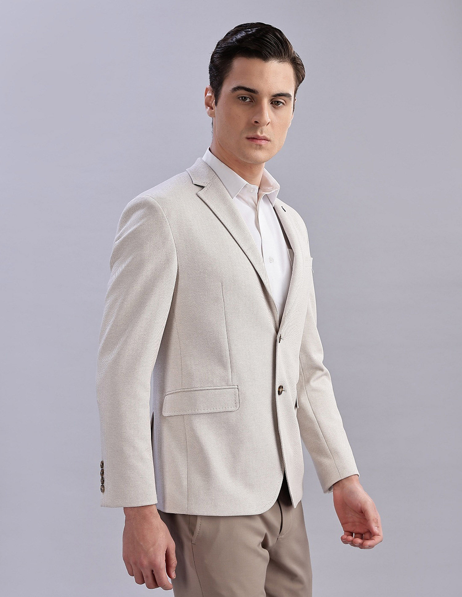 Tommy Hilfiger Checked Regular-Fit Polyester Single Breasted Blazer