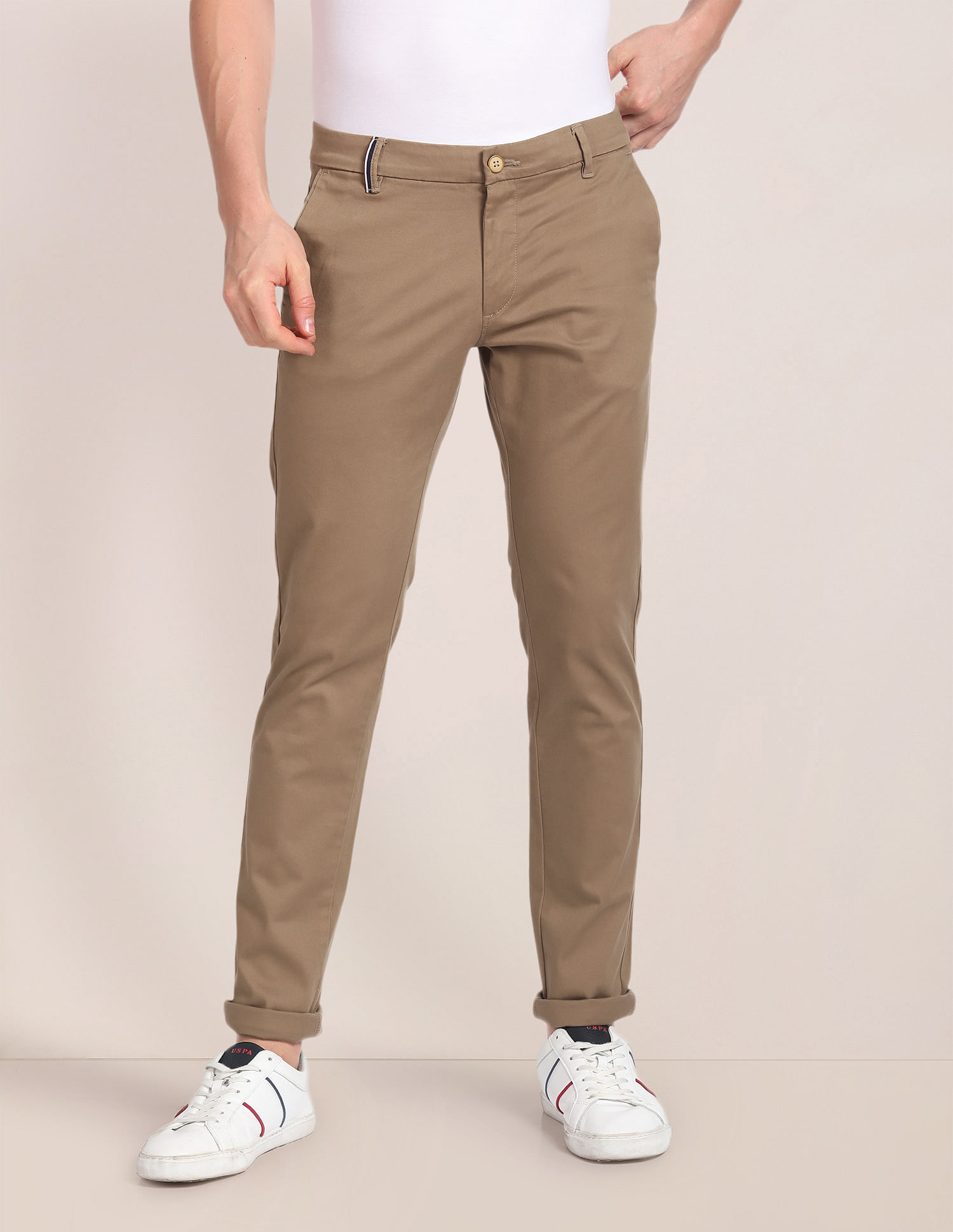 U.S. Polo Assn. Mid Rise Solid Trousers