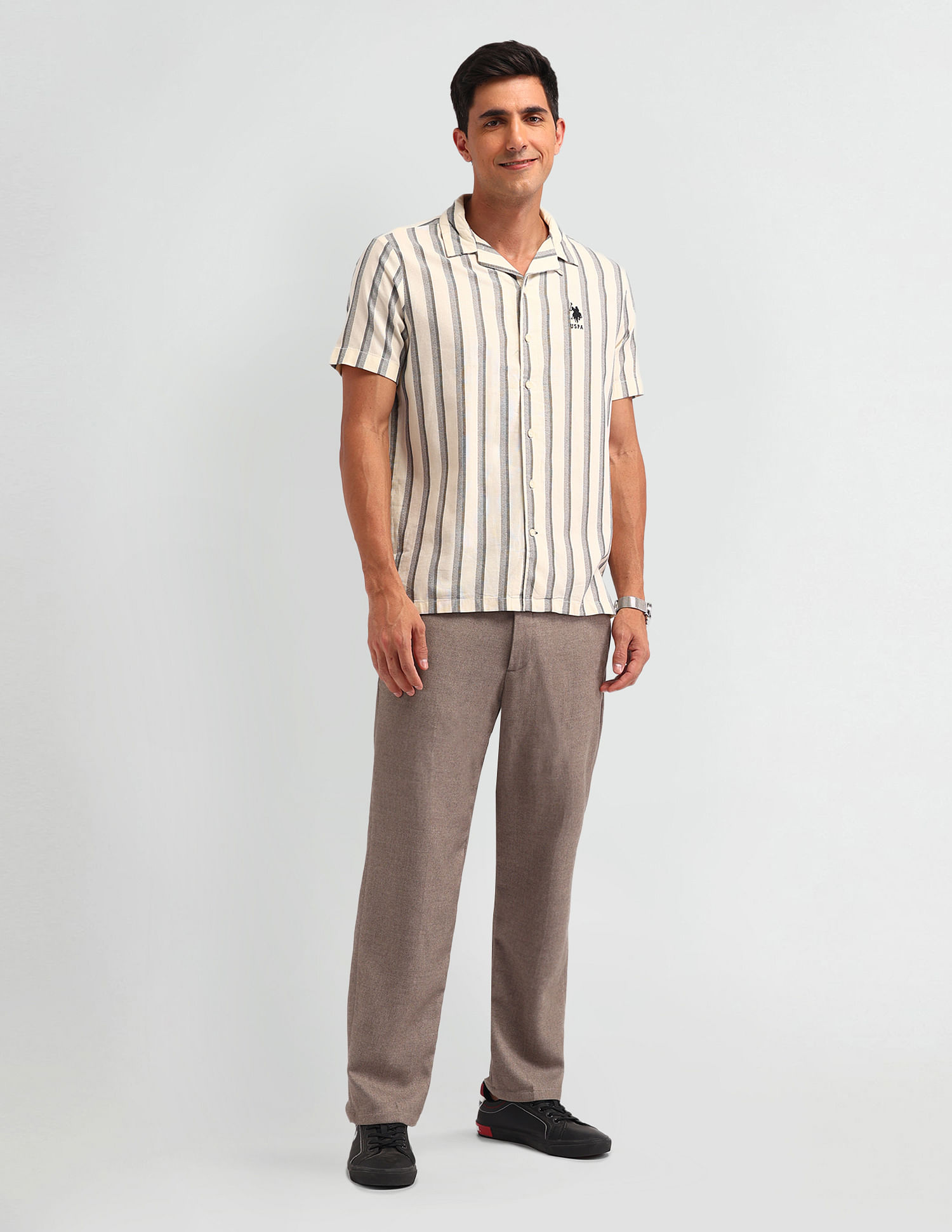 U.S. Polo Assn. Denim Co. Vertical Striped Slim Fit Shirt