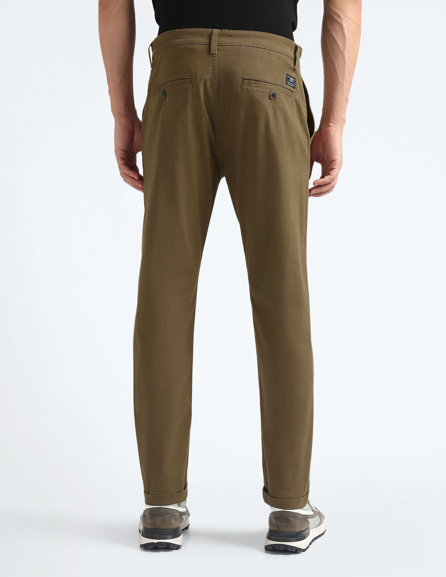 Flying Machine Slash Slim Tapered Fit Solid Chinos