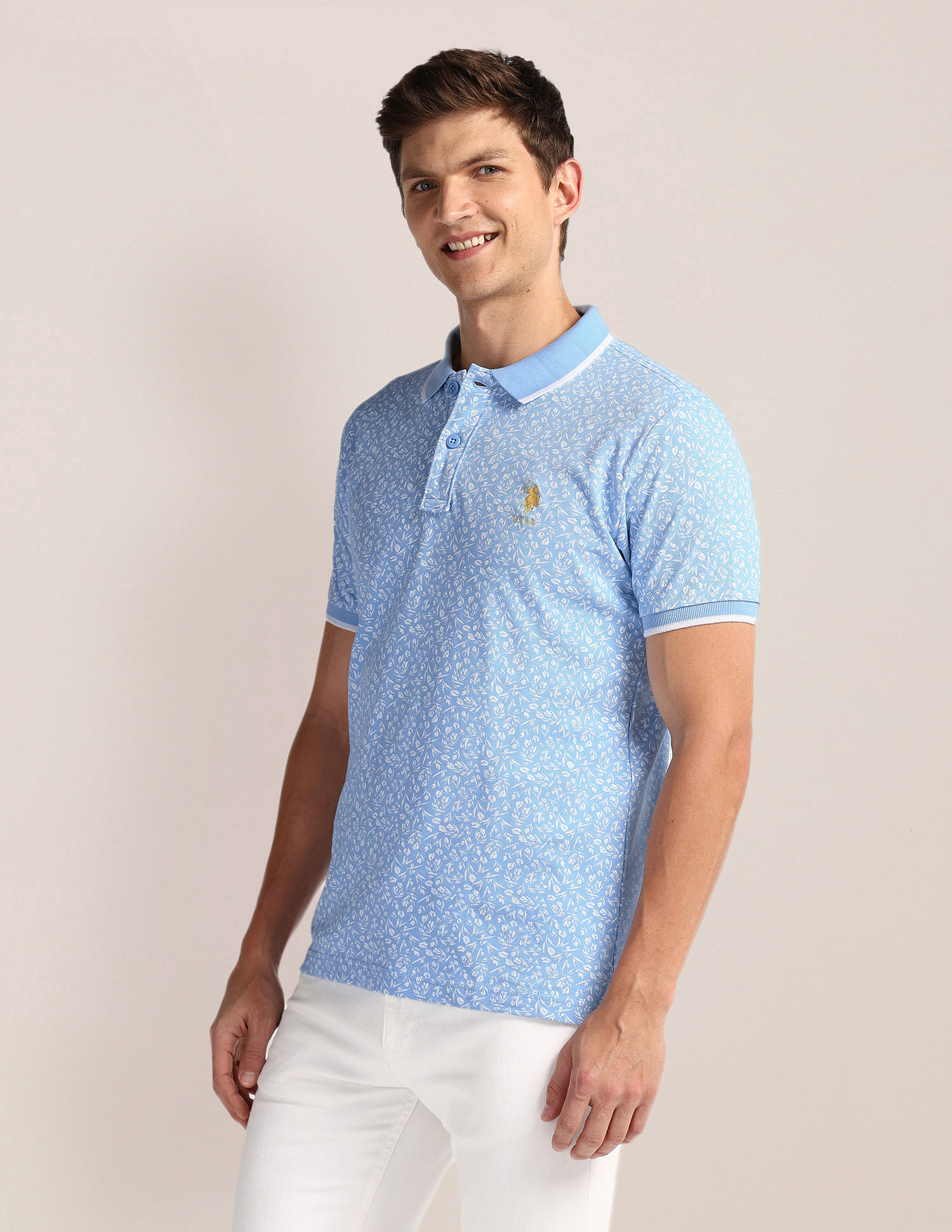 U.S. Polo Assn. Floral Print Slim Fit Polo Shirt