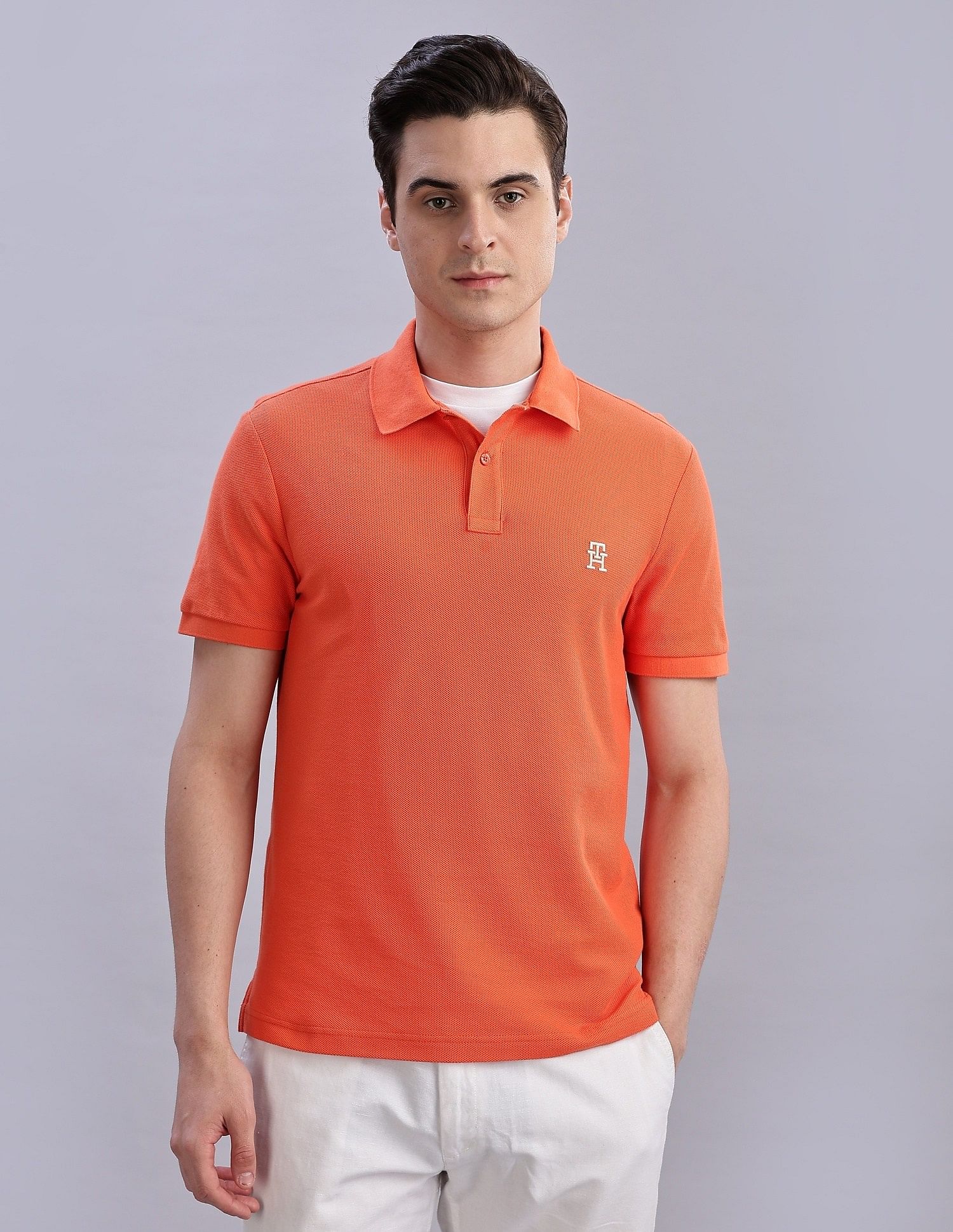 Tommy Hilfiger Solid Regular-Fit Cotton Polo Shirts