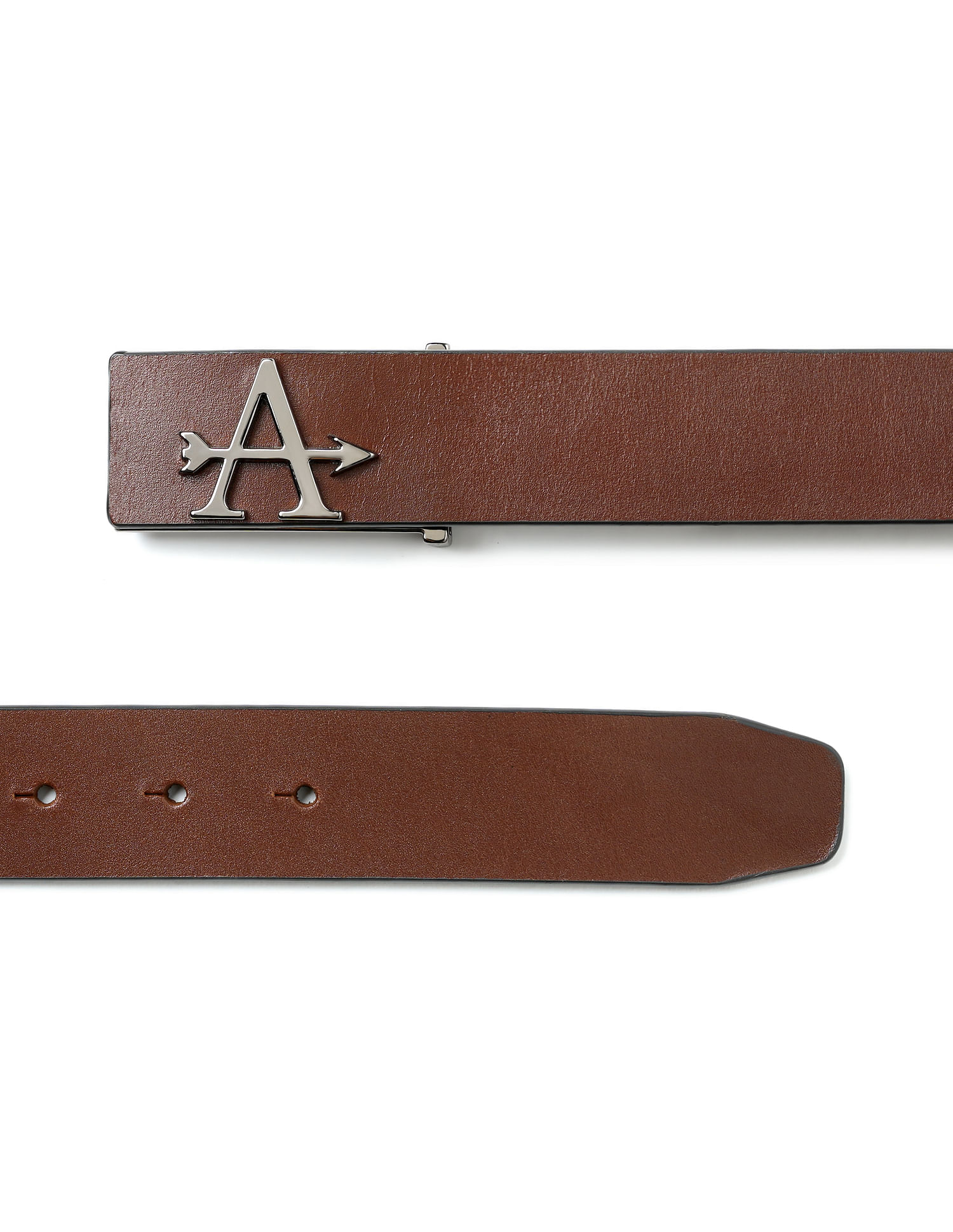 Arrow Metallic Logo Oxford Belt, Brown (40)
