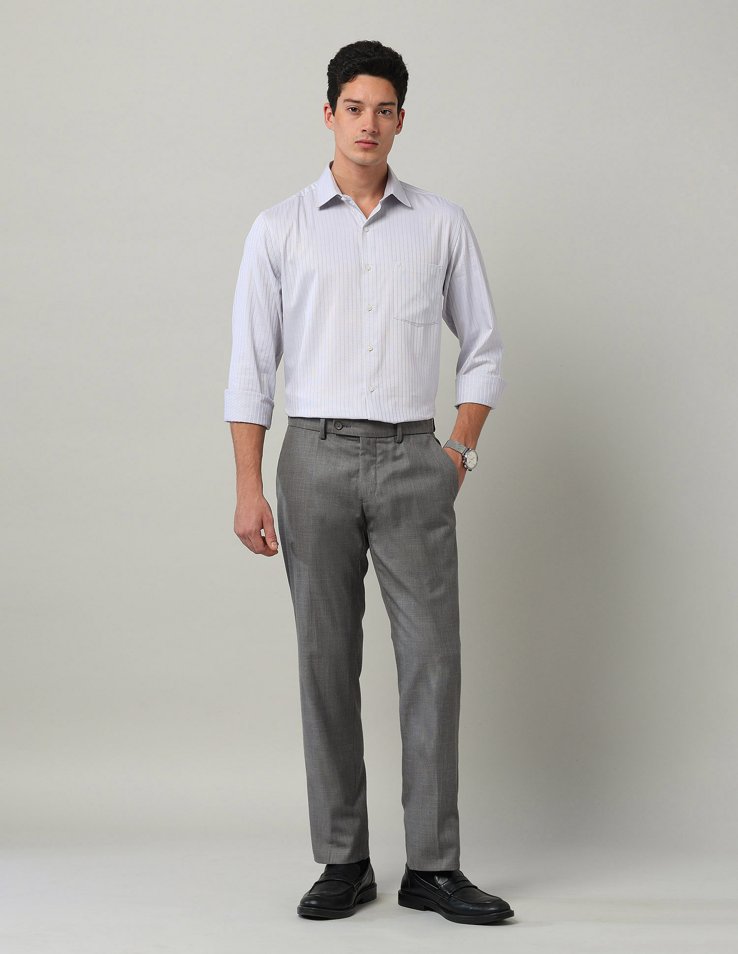 Arrow Liberty Classic Fit Vertical Striped Shirt