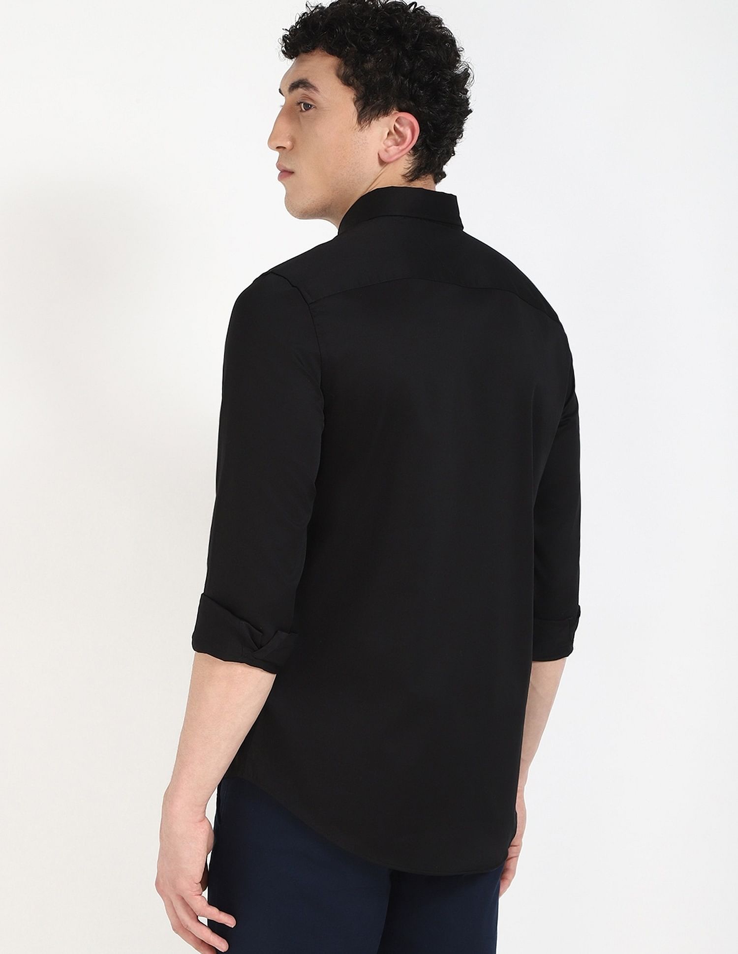 Tommy Hilfiger Solid Slim-Fit Satin Woven Shirt