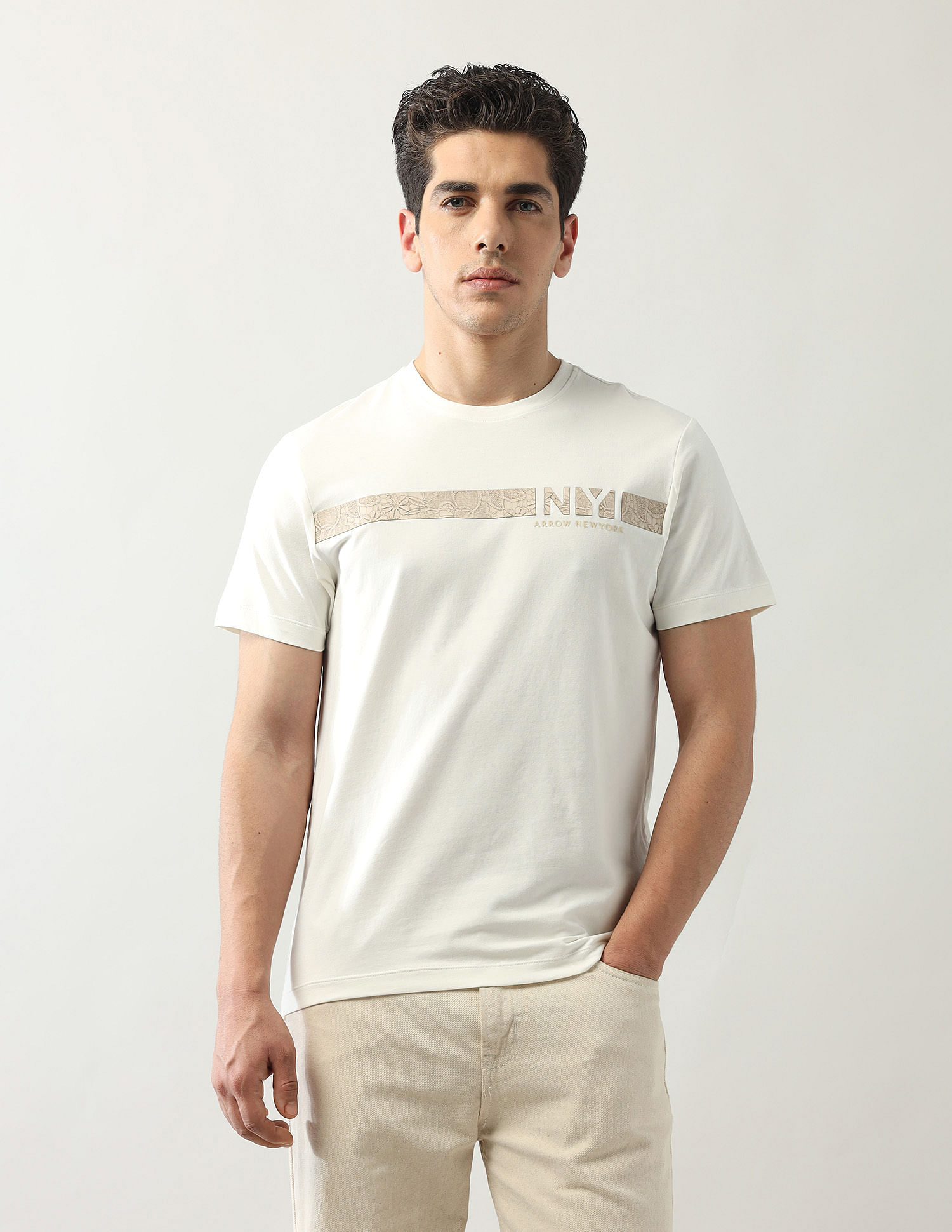 Arrow Newyork Floral Printed Regular Fit T-Shirt