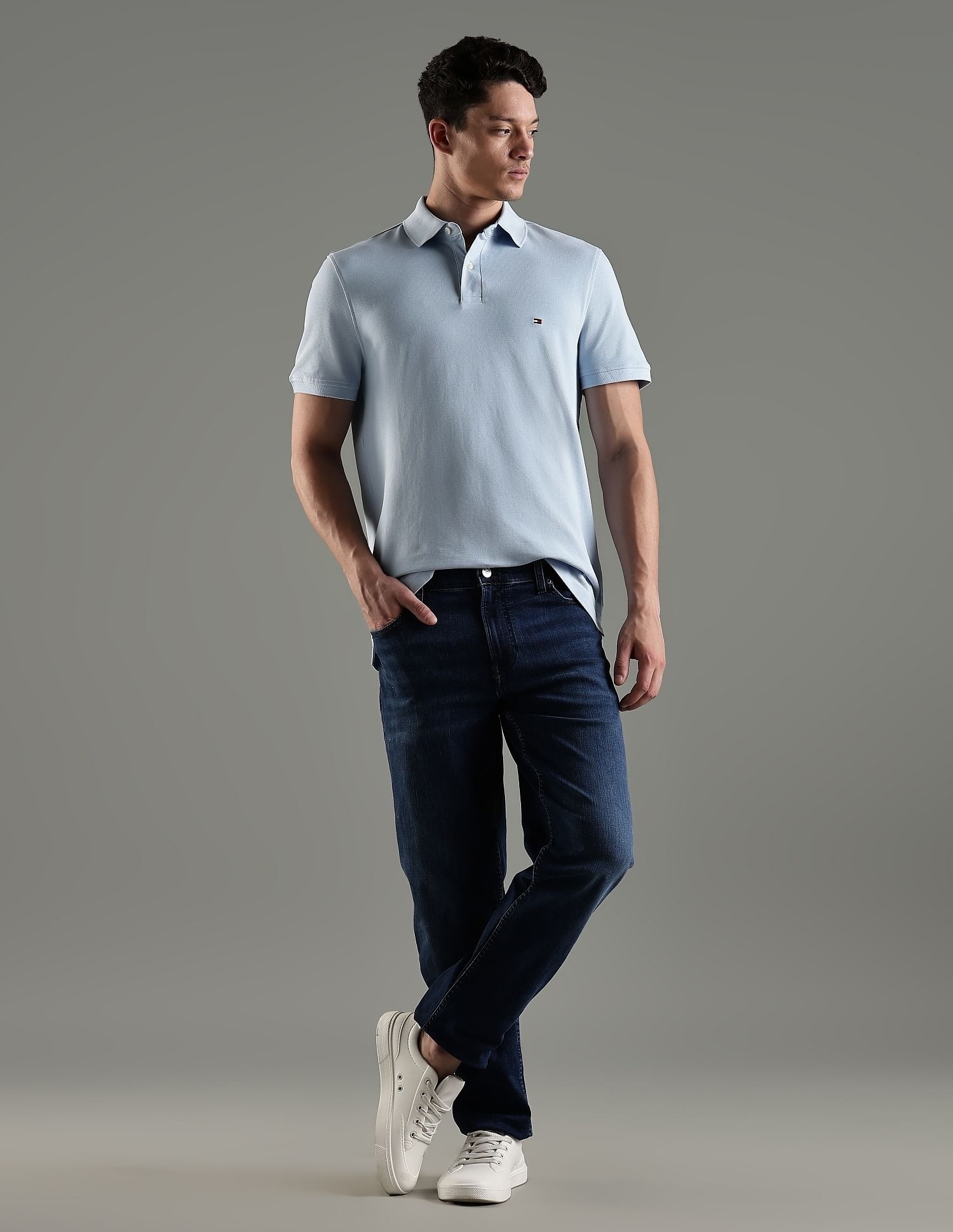 Tommy Hilfiger Solid Regular Fit Cotton Polo T-Shirt