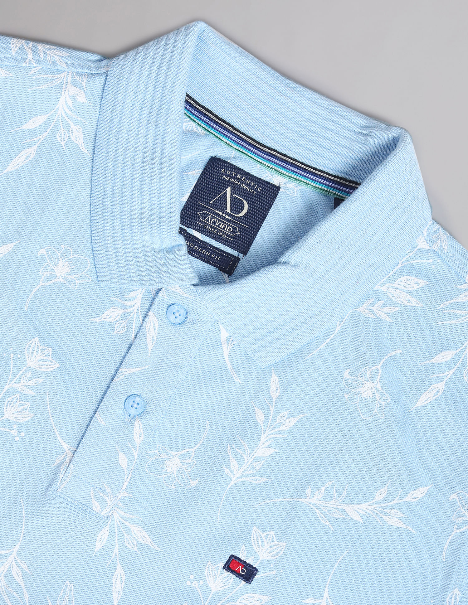 AD by Arvind Real Deal Tropical Print Polo Shirt