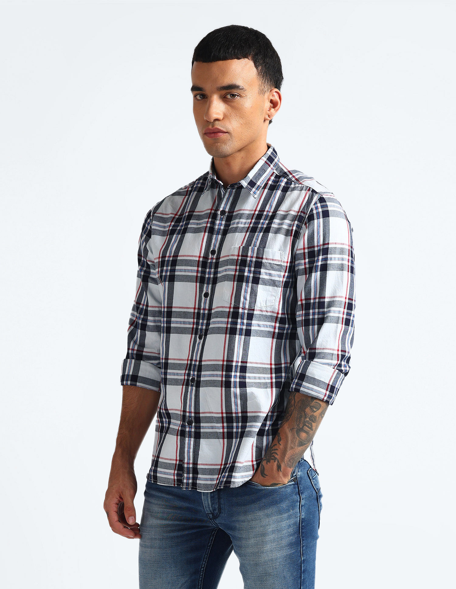 Flying Machine Tartan Check Slim Fit Shirt