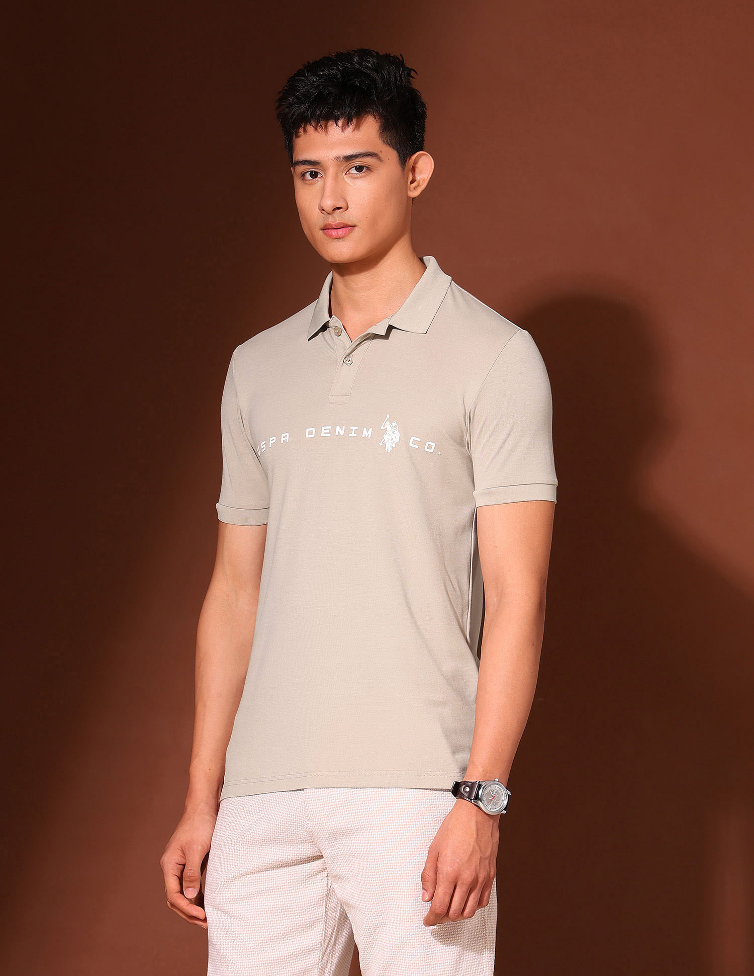 U.S. Polo Assn. Denim Co. Brand Printed Work And Wander Polo Shirt