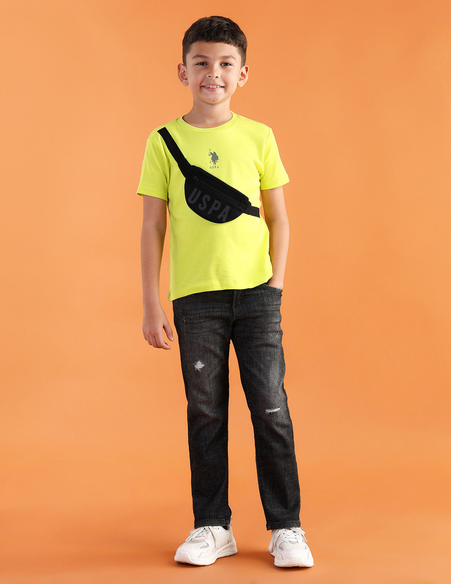 U.S. Polo Assn. Kids Boys Regular Solid T-Shirt