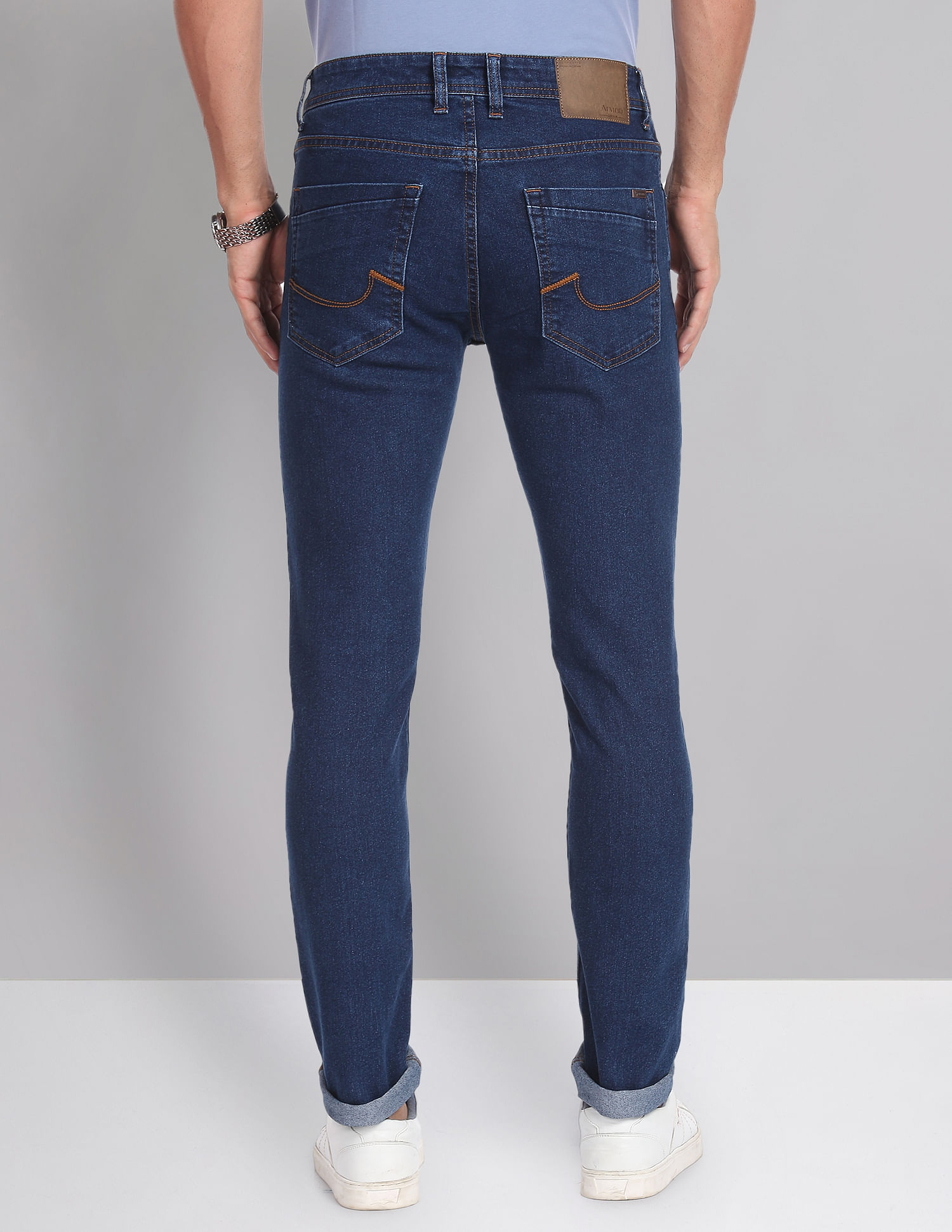 AD by Arvind Skinny Fit Rinsed Jeans