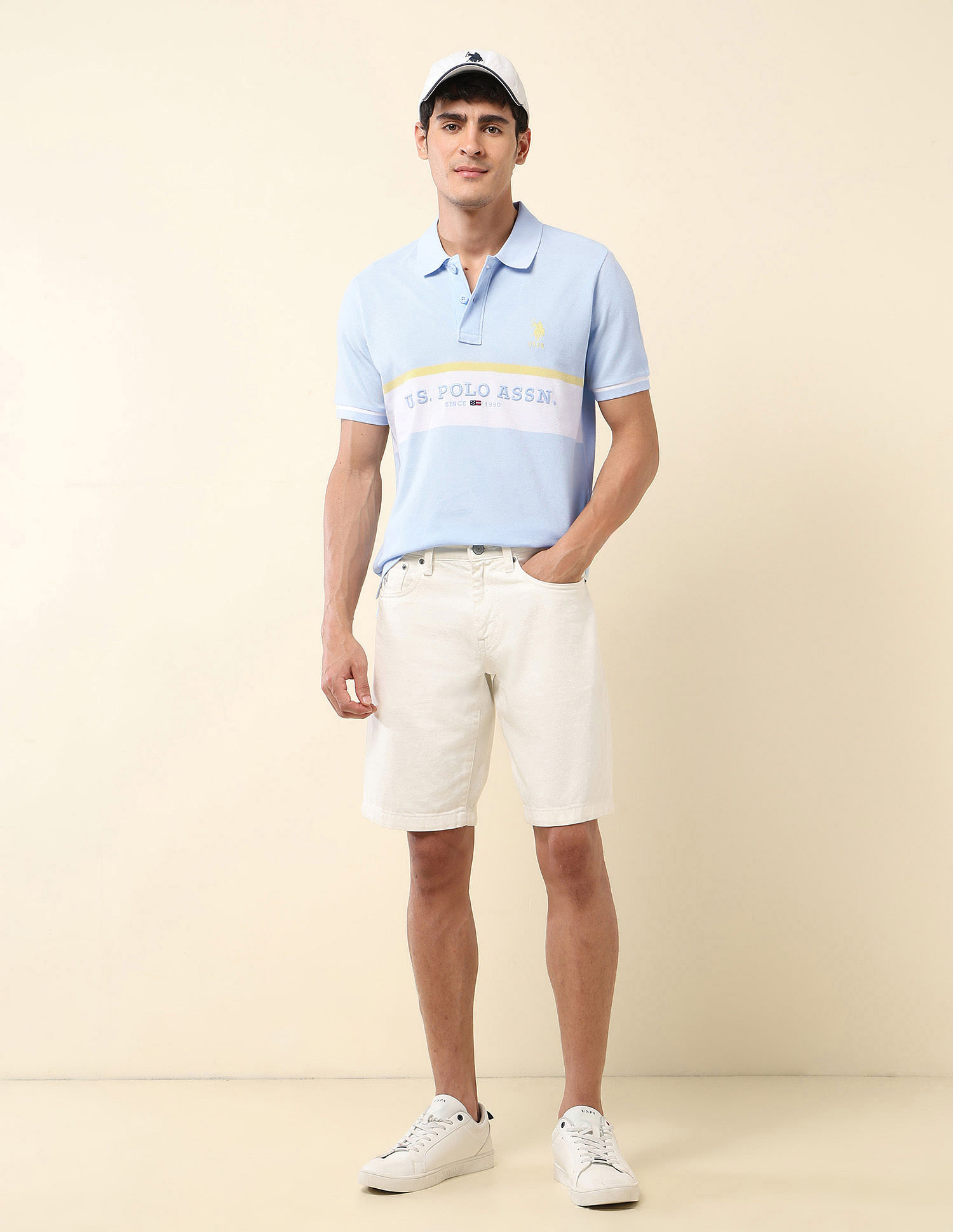 U.S. Polo Assn. Brand Embroidered Summer Splash Polo Shirt