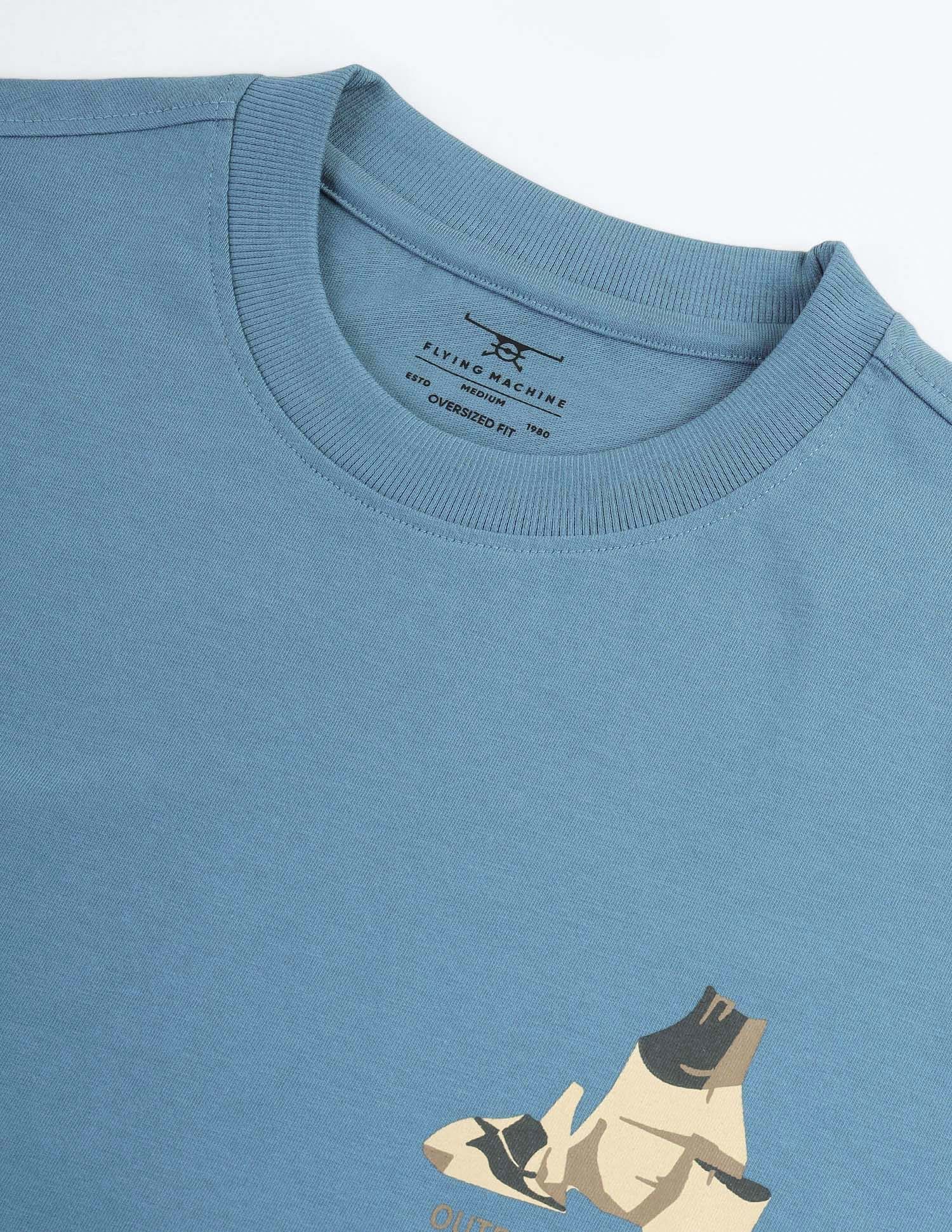 Flying Machine Graphic Print Oversized T-Shirt