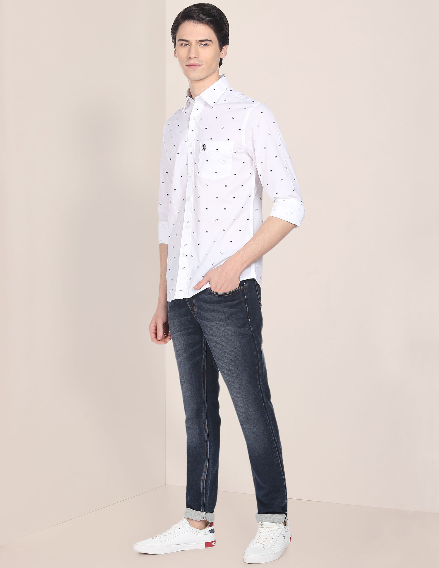 U.S. Polo Assn. Horse Print Cotton Shirt