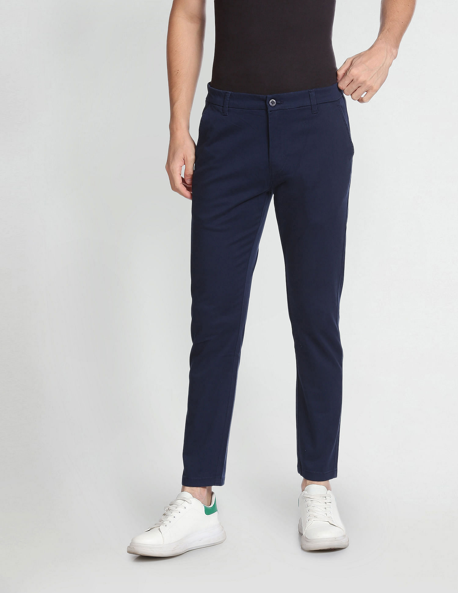 Flying Machine Slim Tapered Solid Trousers