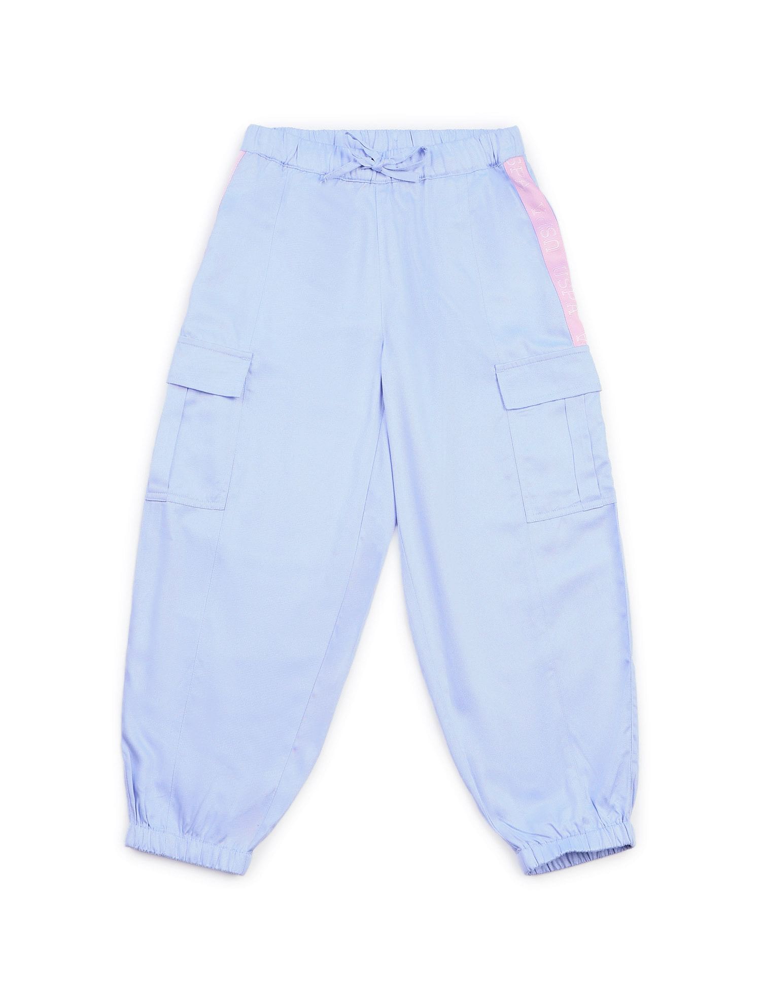 U.S. Polo Assn. Kids Girls Wide Leg Fit Cargo Trousers