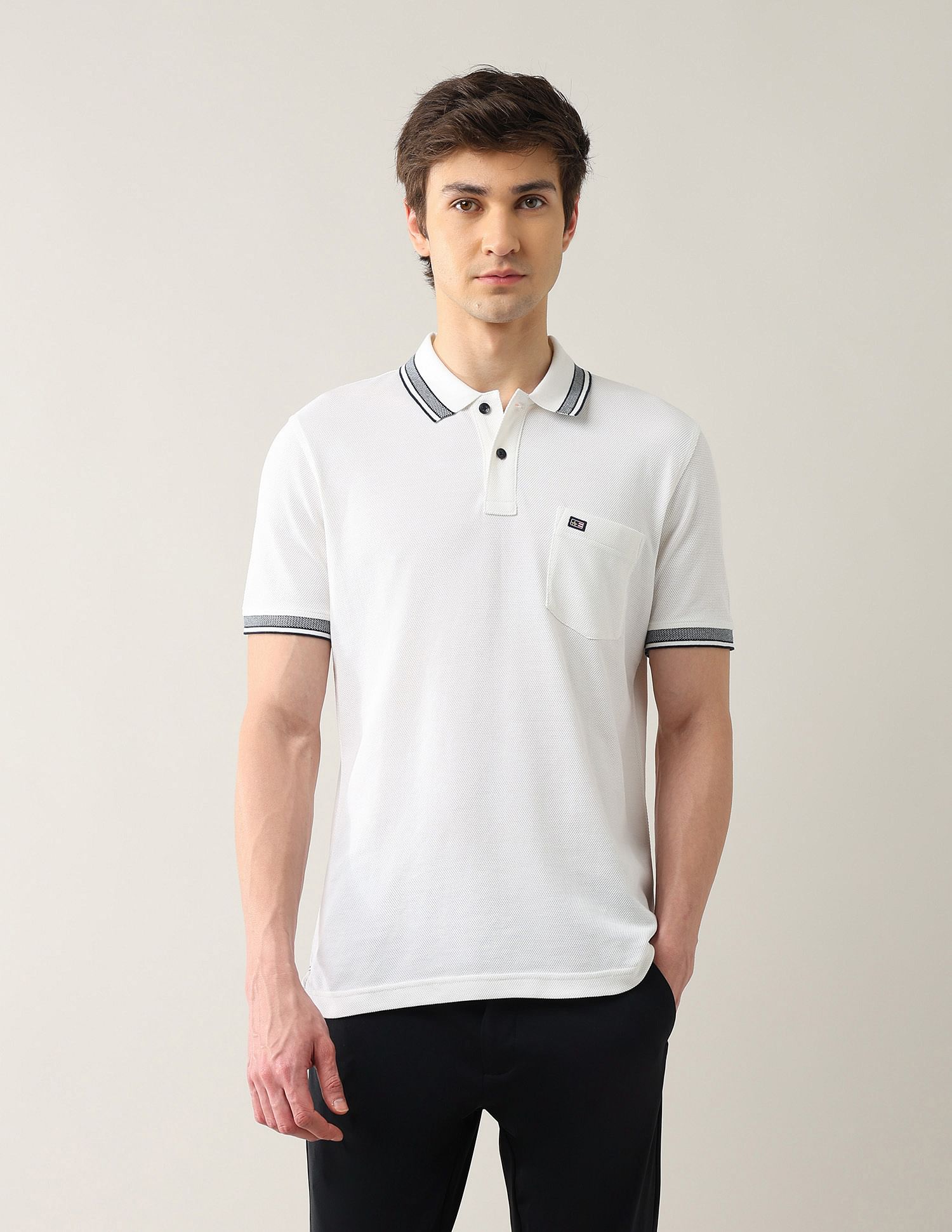 Arrow Sport Solid Pure Cotton 4 In 1 Rugby Polo Shirt