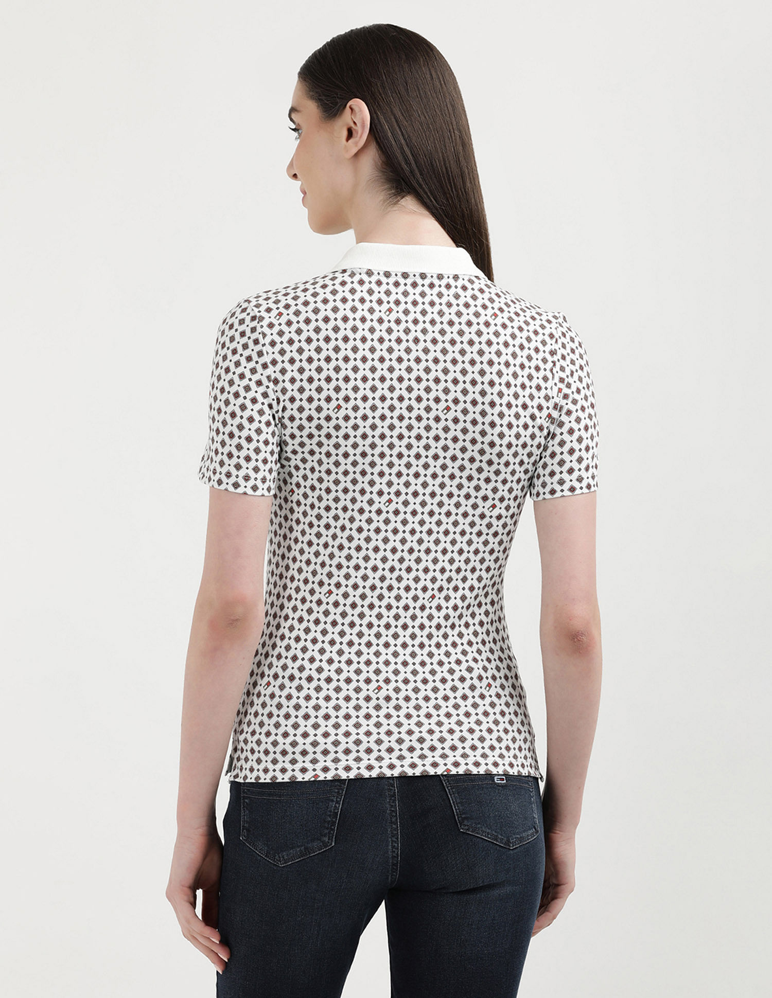 Tommy Hilfiger Slim Fit Geometric Printed Polo Shirt