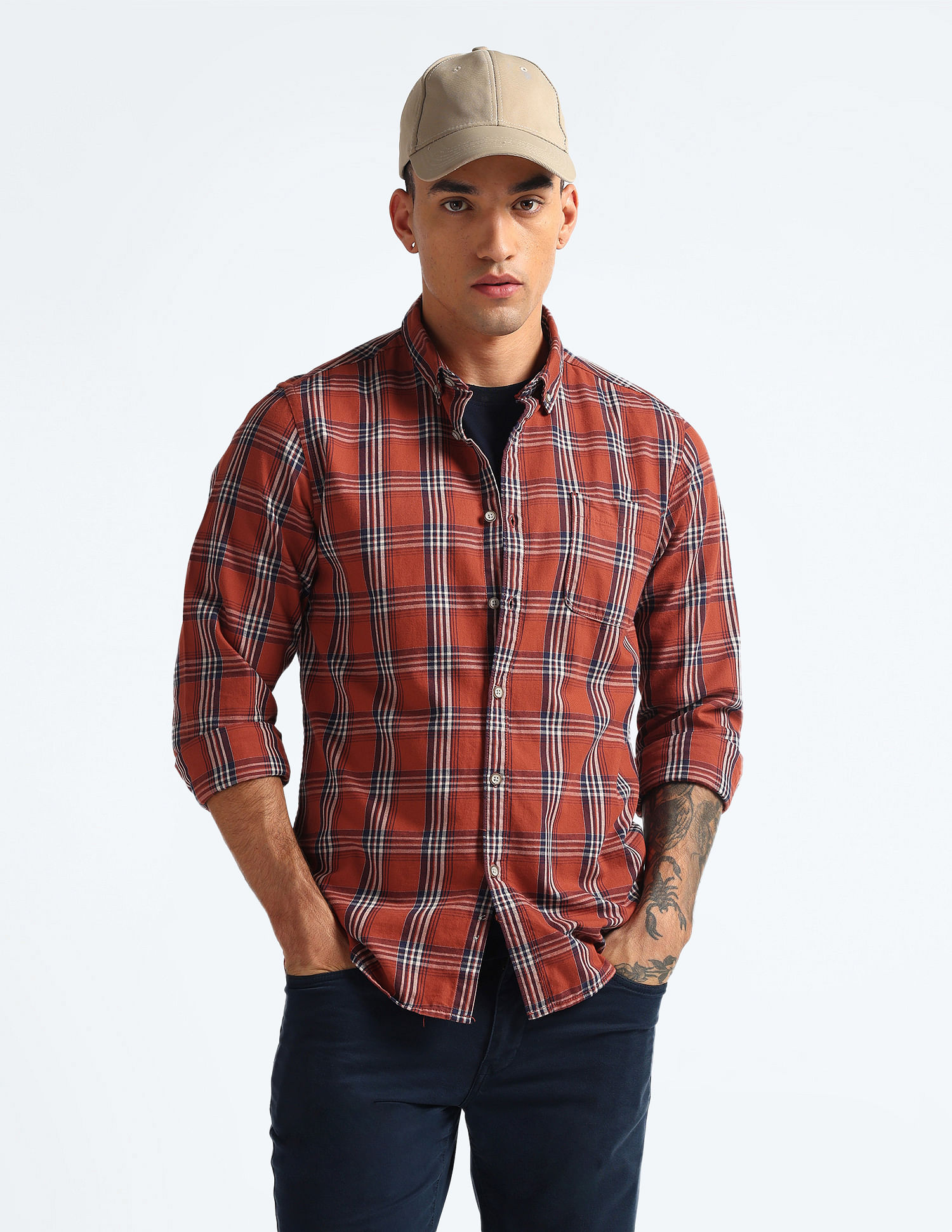 Flying Machine Tartan Check Cotton Shirt