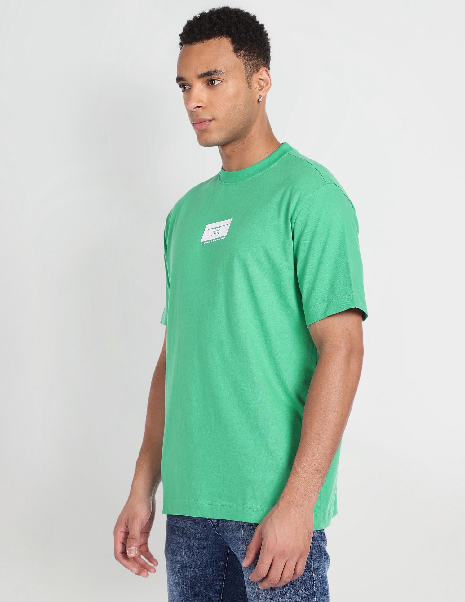 Flying Machine Brand Print Relaxed Fit T-Shirt