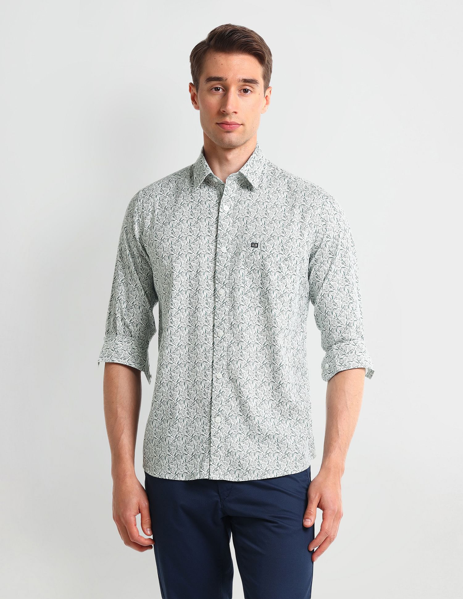 Arrow Sport Abstract Print Cotton Shirt