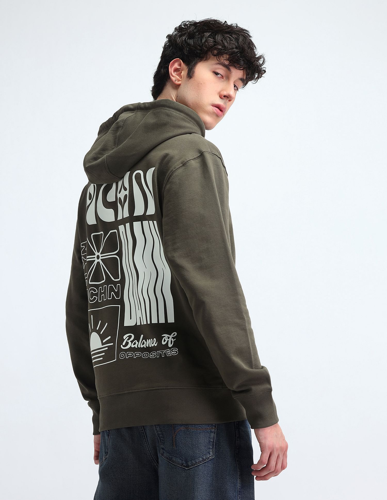 Flying Machine Hooded Relaxed Fit Sweatshirt