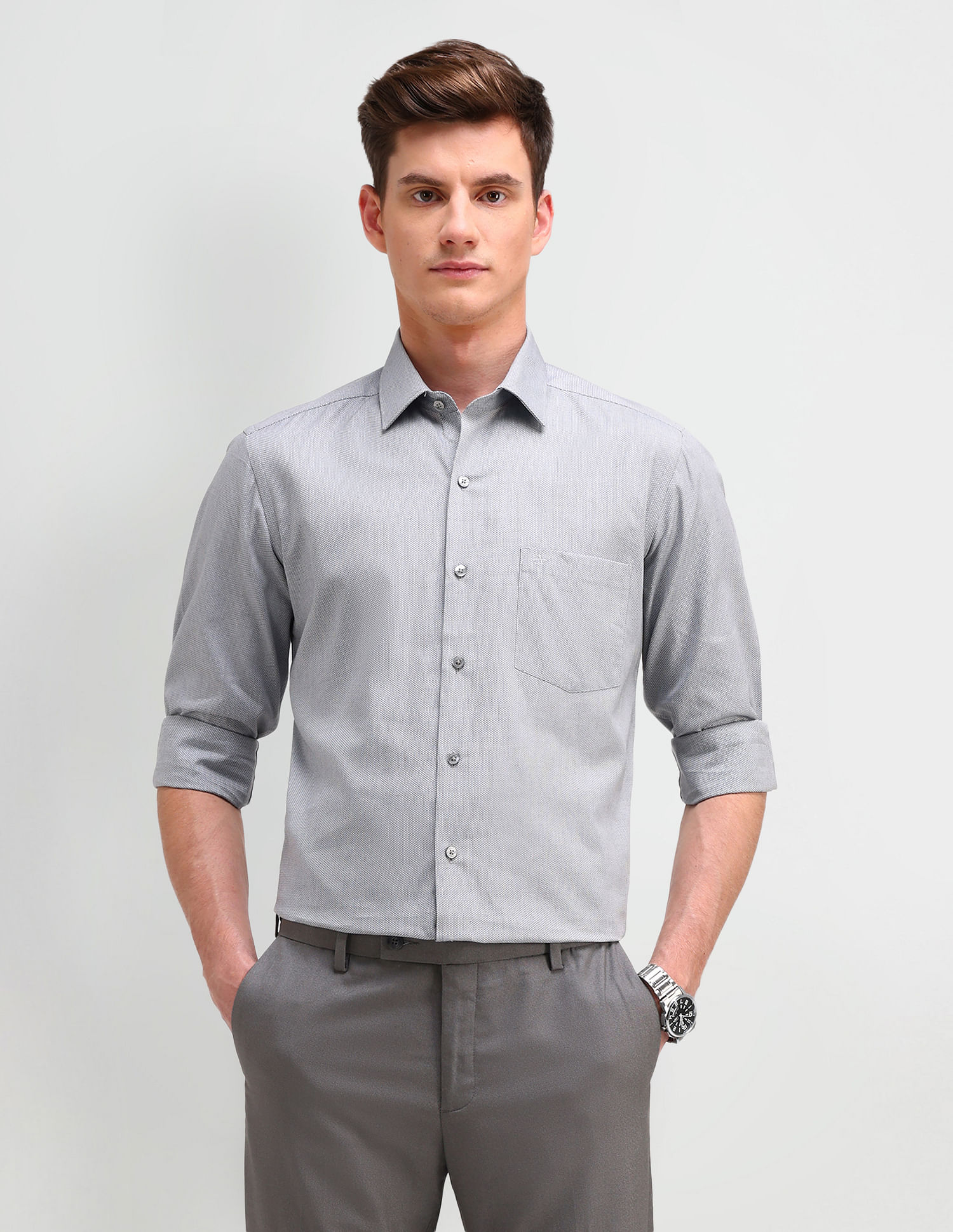 Arrow Slim Fit All-Over Pattern Shirt