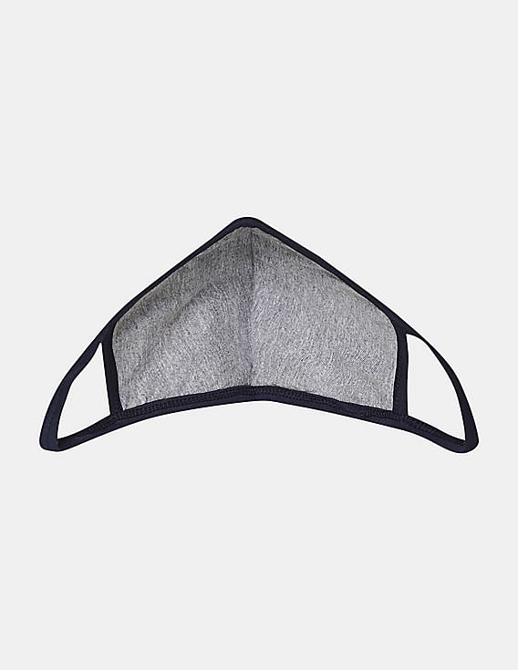 U.S. Polo Assn. Unisex Adults Navy Triple Layer Washable Anti Bacterial Striped Face Masks - Pack Of 3