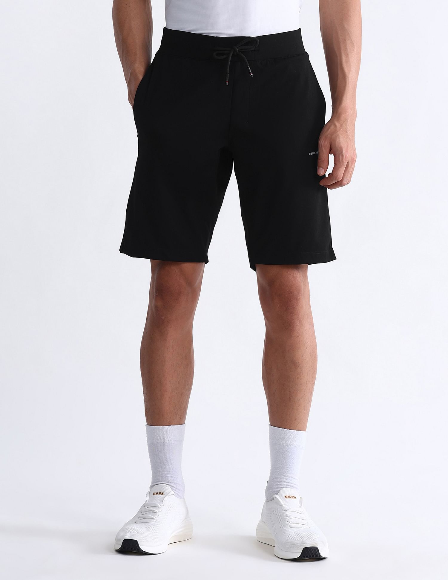 USPA Active Solid Slim Fit Active Shorts