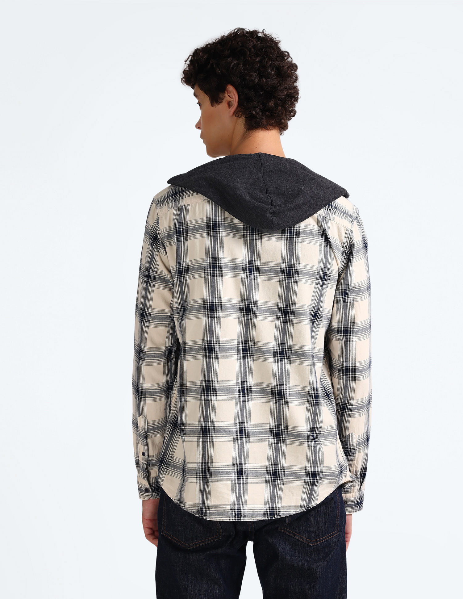 Flying Machine Pure Cotton Hooded Shirt