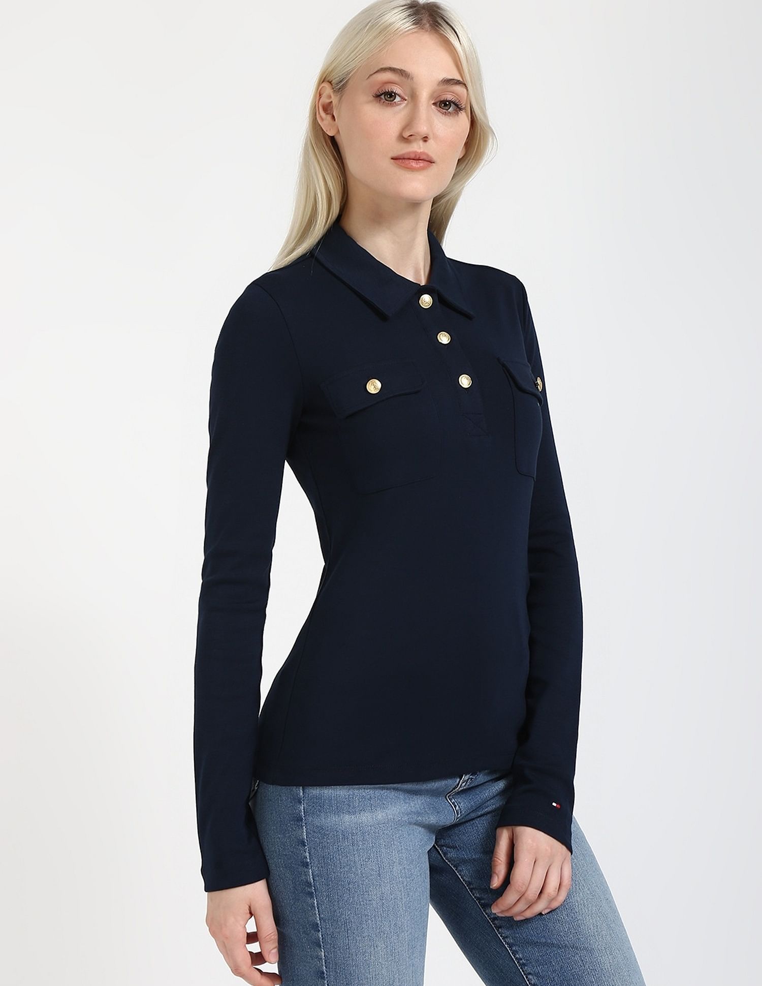 Tommy Hilfiger Solid Slim-Fit Cotton Polo T-Shirt