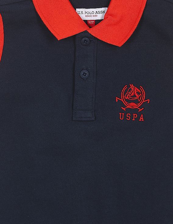 U.S. Polo Assn. Kids Boys Pure Cotton Colour Block Polo Shirt