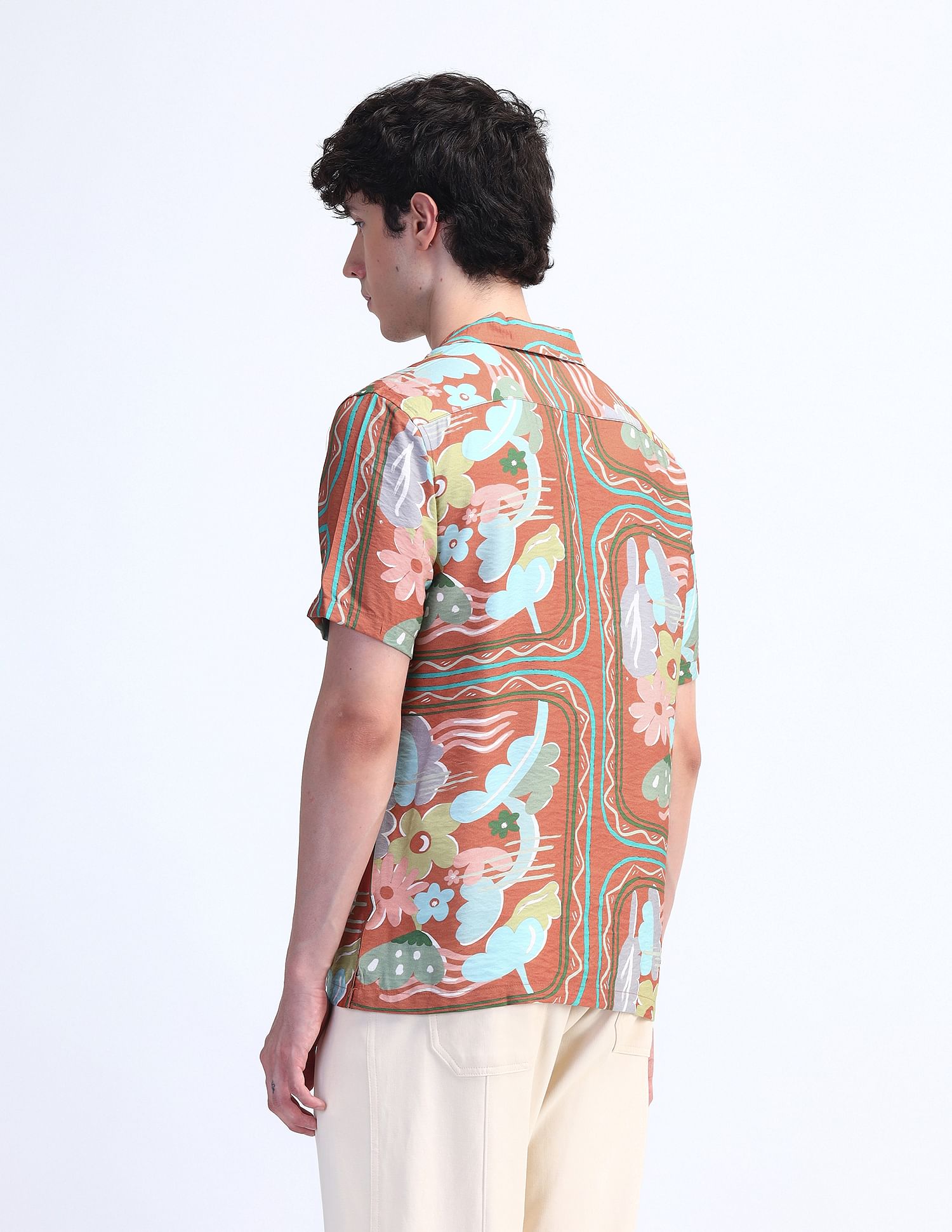 Flying Machine Kiddult Floral Pattern Shirt