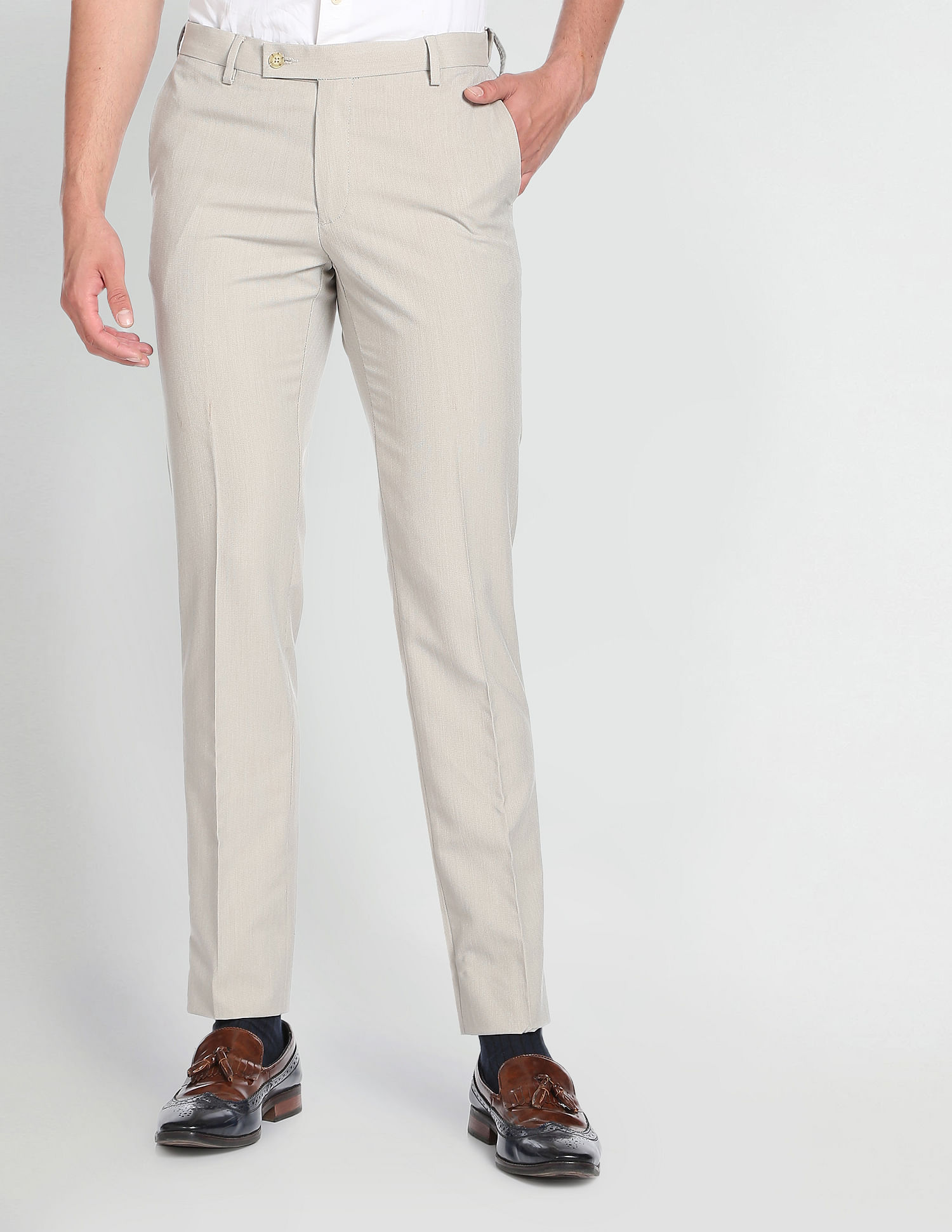 Arrow Men Brown Carson Cropped Fit Check Formal Trousers: Buy Arrow Men  Brown Carson Cropped Fit Check Formal Trousers Online at Best Price in India  | NykaaMan