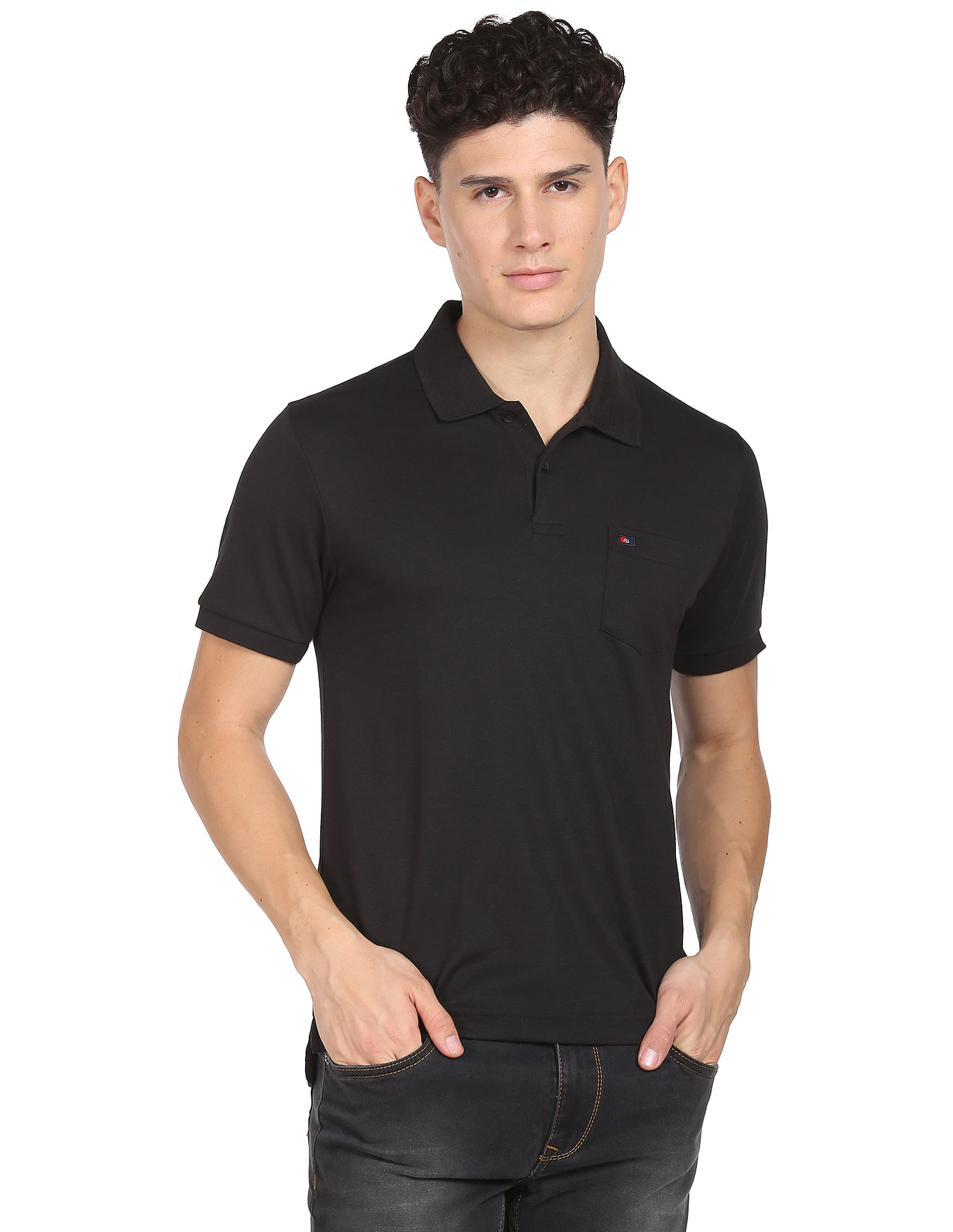 AD by Arvind Chest Pocket Easy Polo Shirt