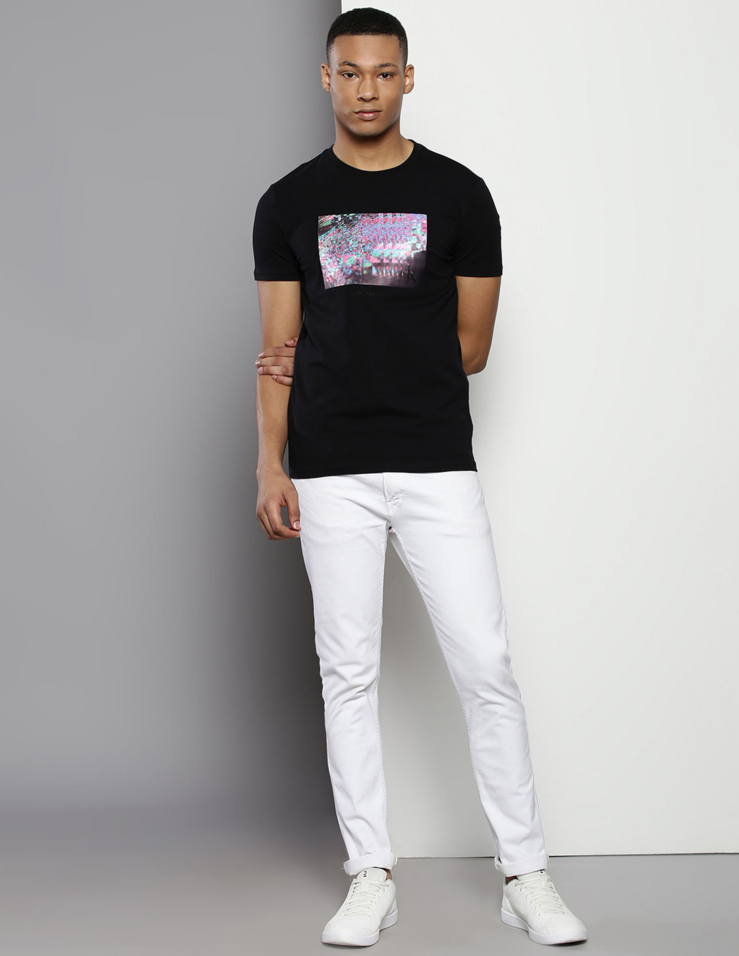 Calvin Klein Crew Neck Photo Print T-Shirt