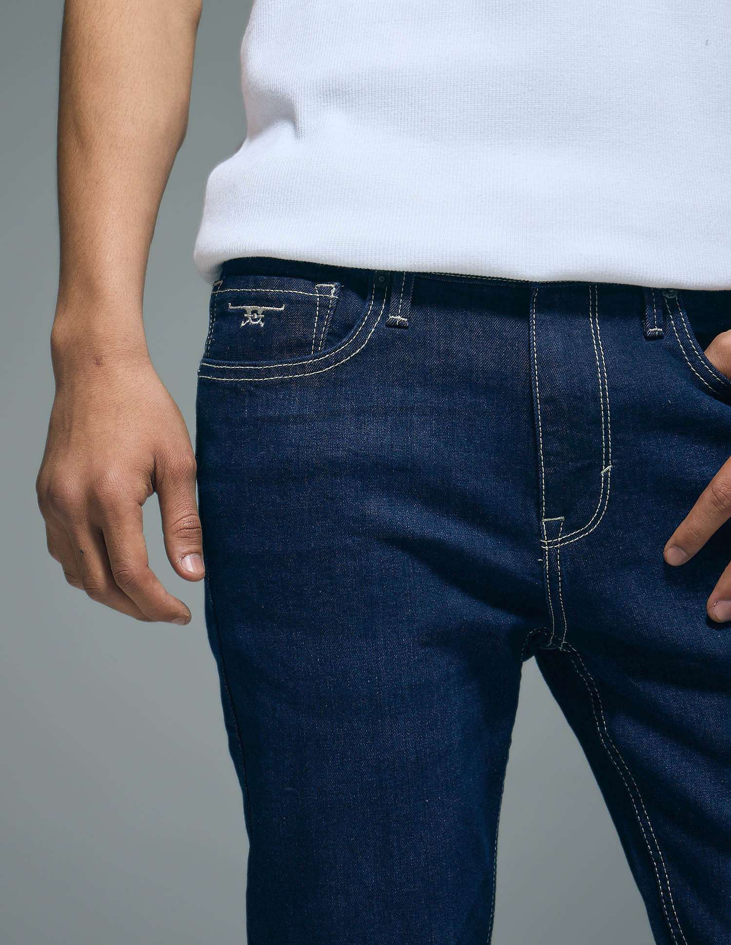 Flying Machine Rinsed Morrison Skinny Cropped Jeans
