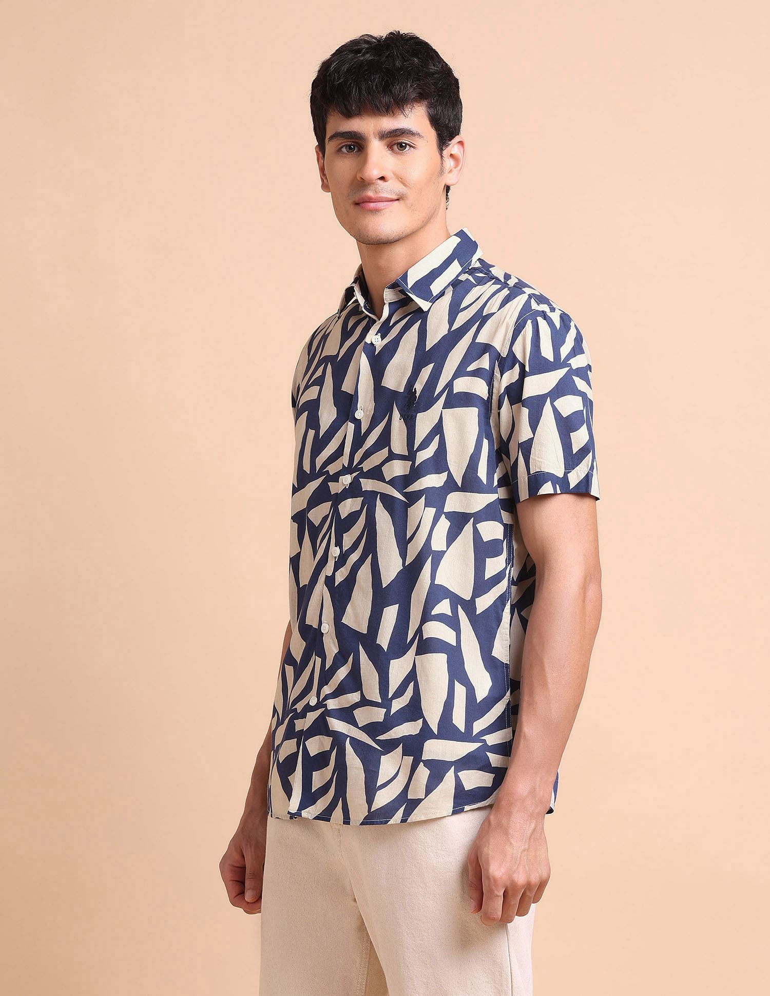 U.S. Polo Assn. Denim Co. Slim Fit Abstract Printed Shirt