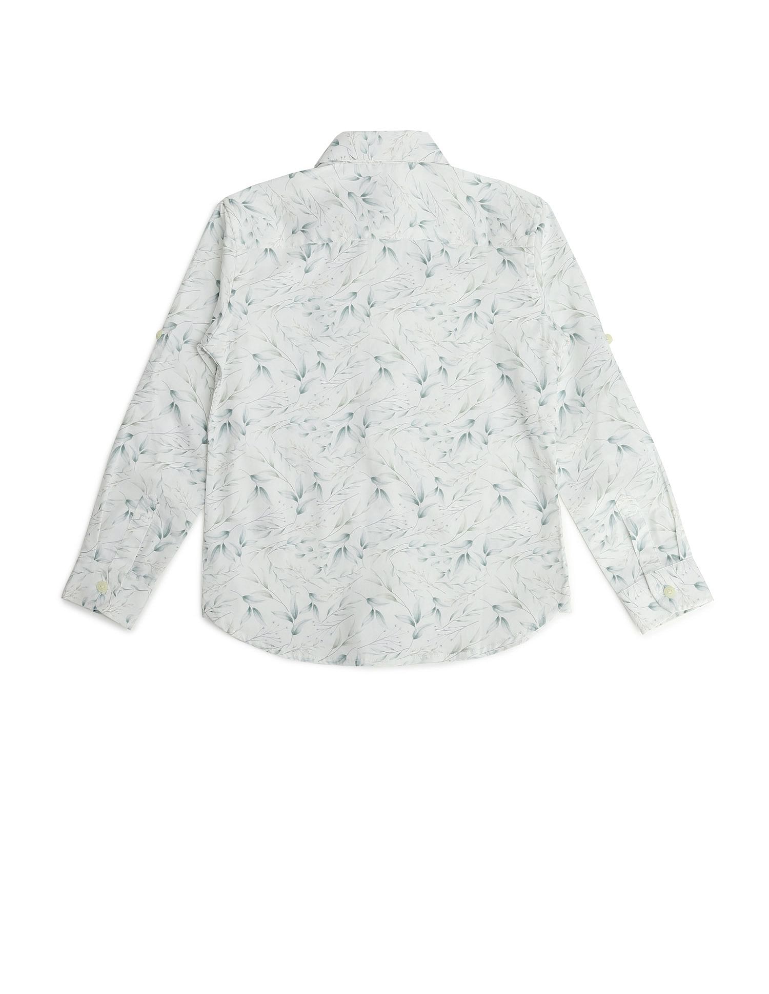 U.S. Polo Assn. Kids Boys Spread Collar Tropical Shirt