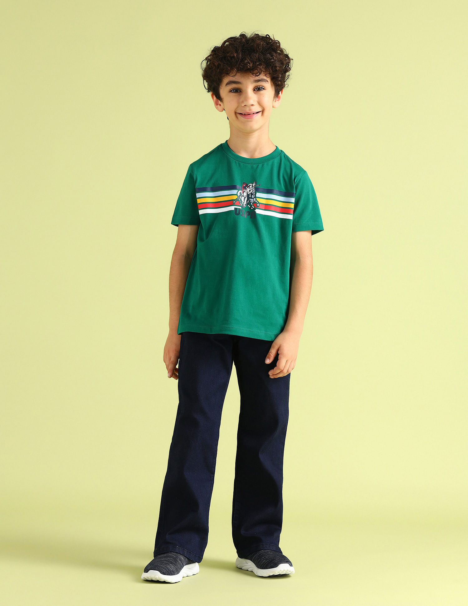 U.S. Polo Assn. Kids Boys Horizontal Striped Regular T-Shirt