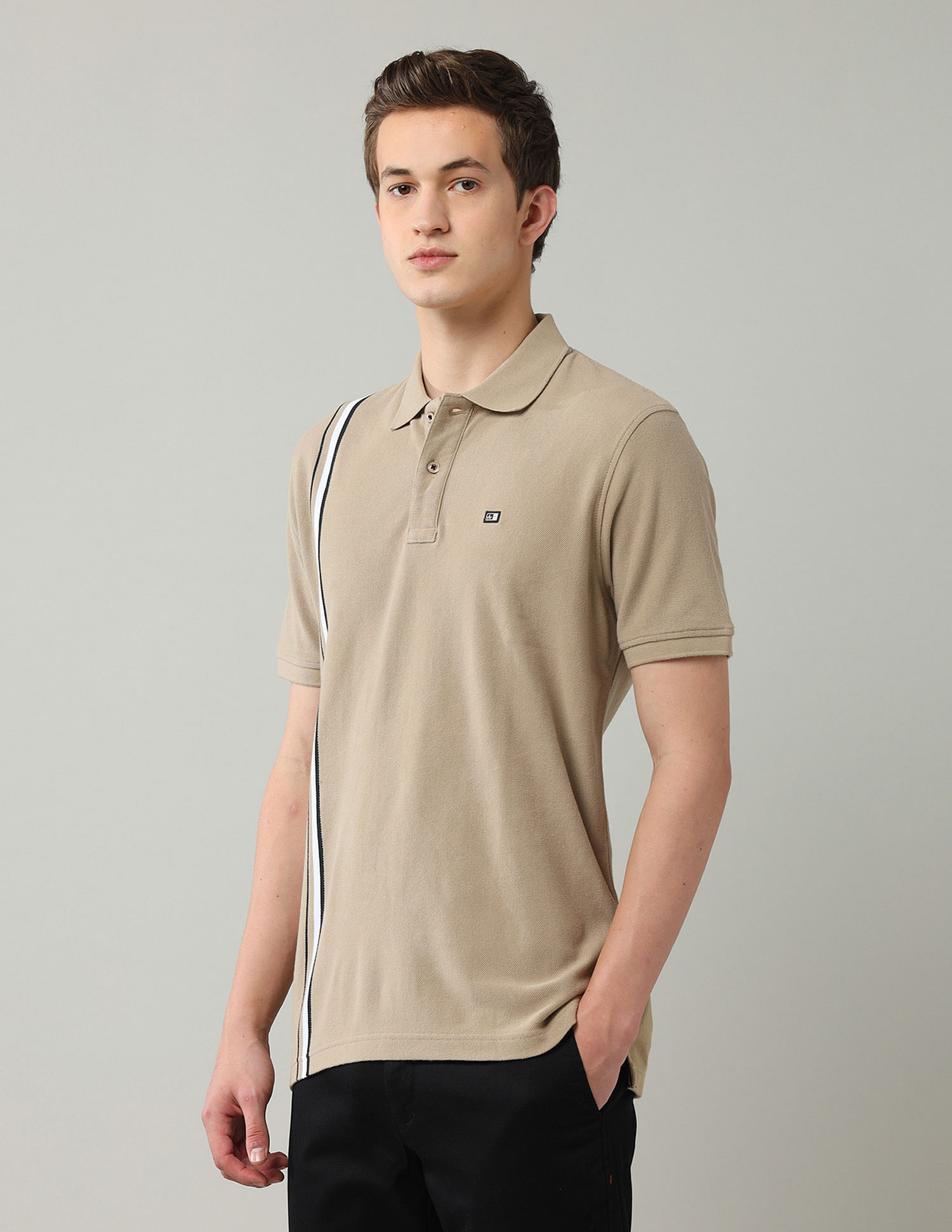 Arrow Sport Vertical Striped Regular Fit Polo Shirt