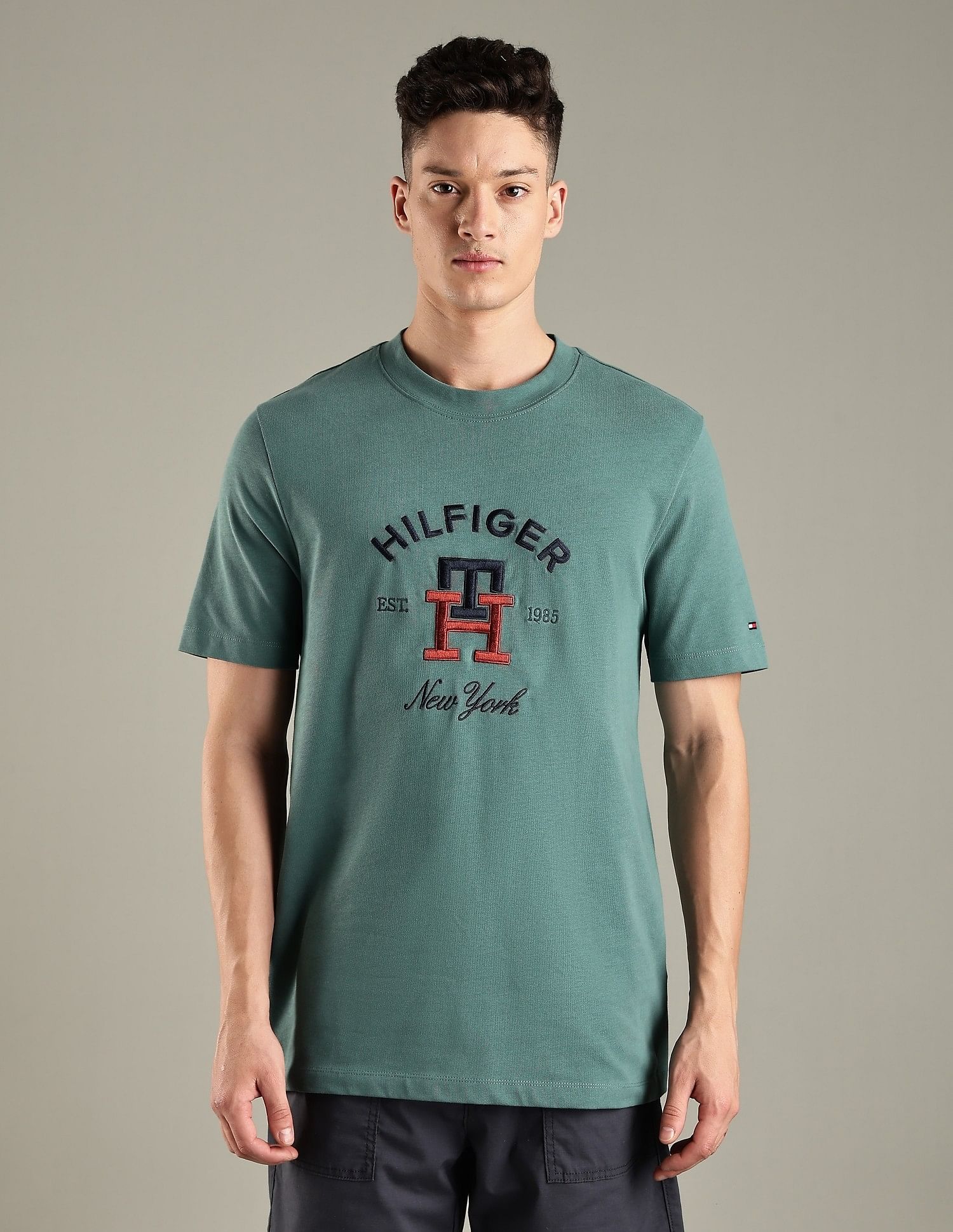 Tommy Hilfiger Embroidered Logo Regular-Fit Cotton T-Shirt