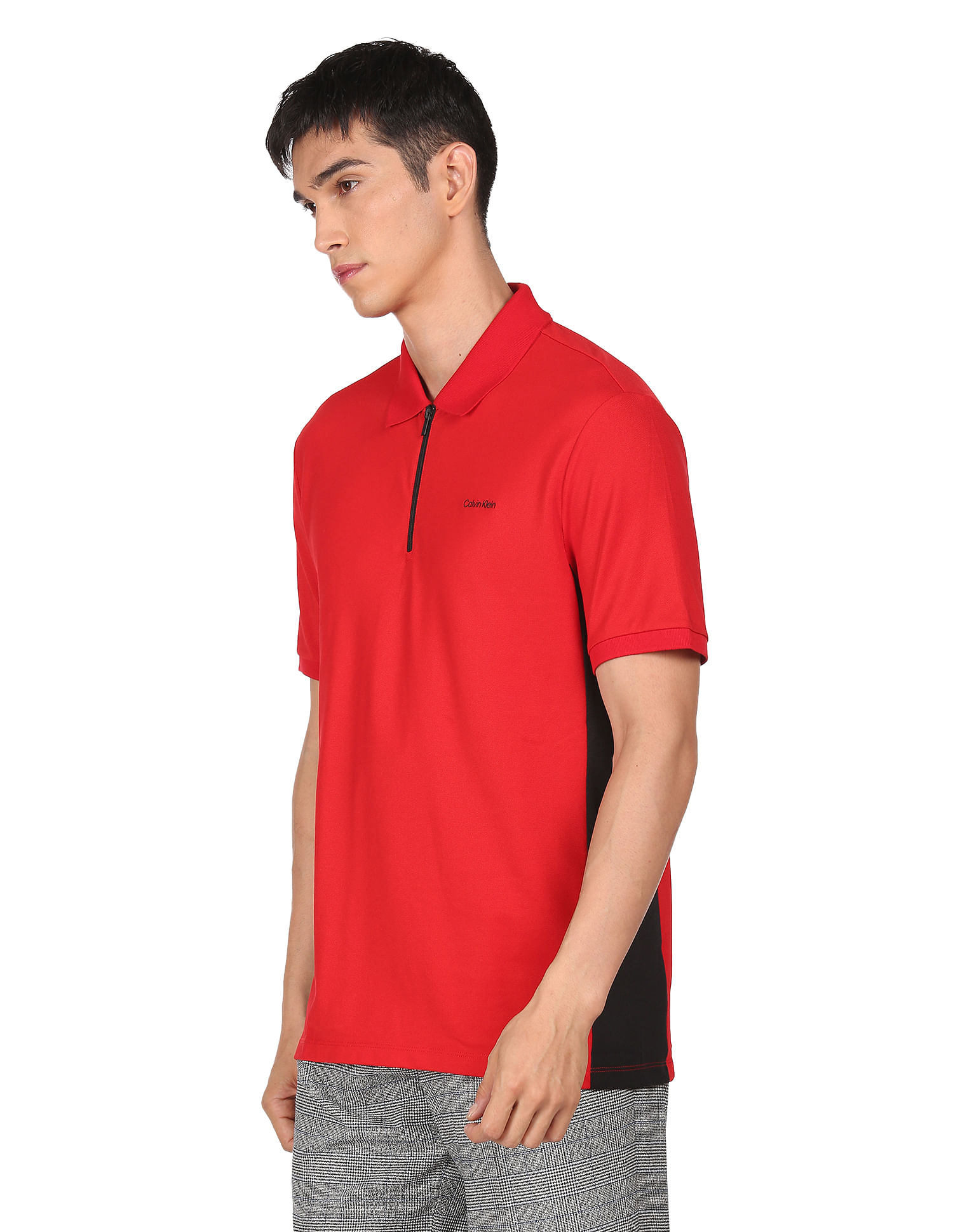 red calvin klein polo