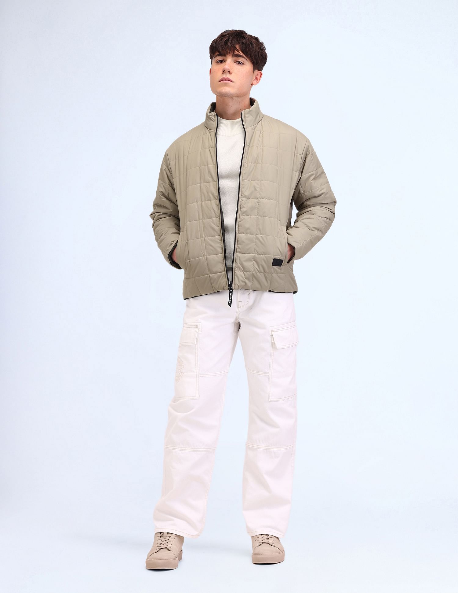 Flying Machine Regular Fit Solid Padded Jacket