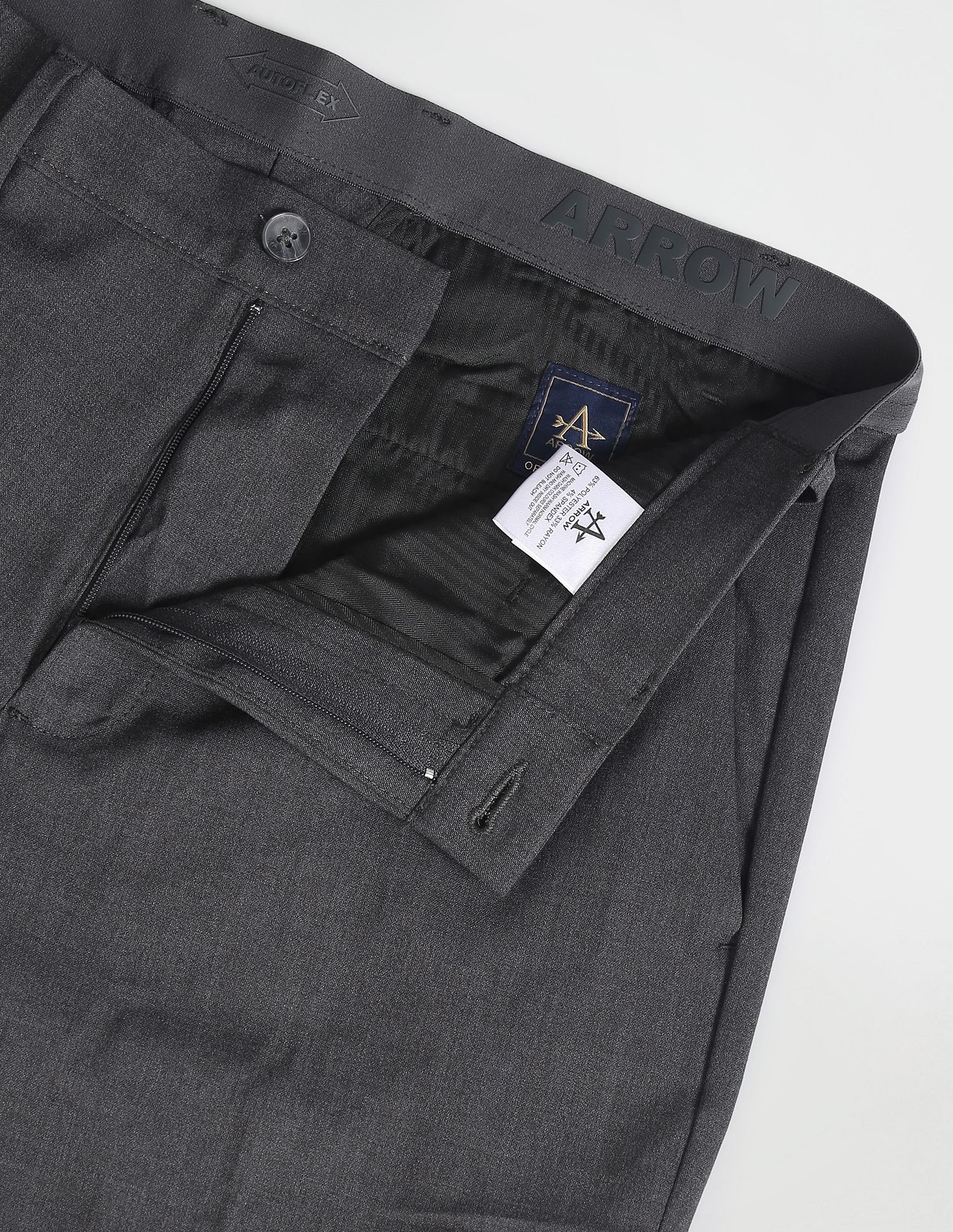 Arrow Mid Rise Solid Autoflex Trousers